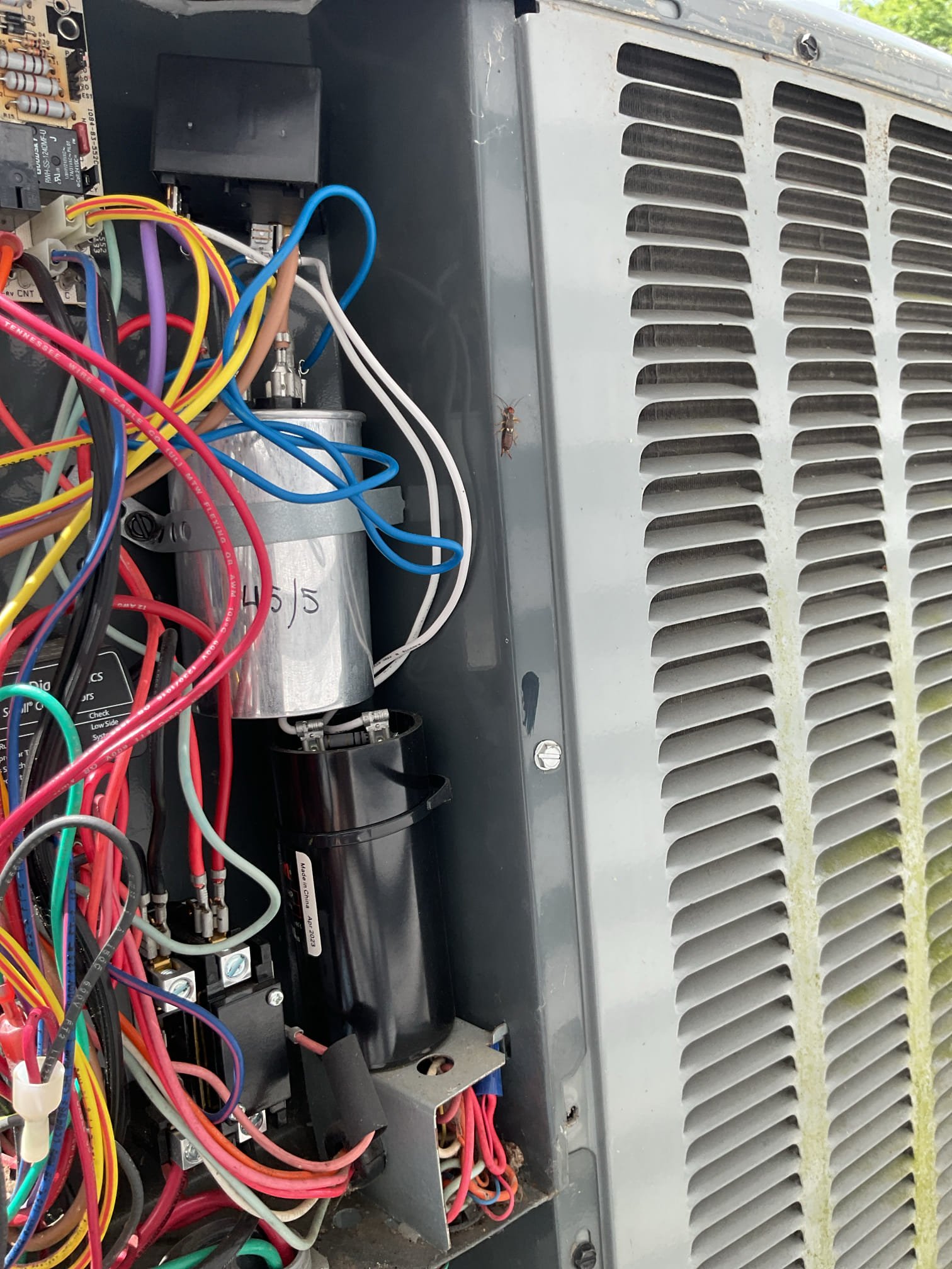 Completed AC tune up for 3 Ton Amana AC system
Heat pump/air handler installed in 2017, 9 years old 

Aprilaire 313 should be replaced within the next month. Provided estimate to replace. Homeowner will purchase themselves, 
Indoor and outdoor coils in good condition; there is some biological growth on surfaces around indoor coil. Provided estimate for IV light system to control and prevent biological growth. *This is very common in Air conditioning indoor coils
Inspected wiring, controls, electric motors and components; left estimates for surge protectors 
Measured temperature split and static pressure 
Inspected drains; cleared EZ trap, tested pump; added treatment tabs to drain pan. Provided estimate for wet switch/flood safety will protect valuables and nearby finished floors by shut down equipment if water is detected on floor near indoor equipment 
Checked integrity of compressor motor (mega ohm test) Pass 

Assessed refrigerant charge checked pressures. 7.5° SC 12.5°Good 
A tech