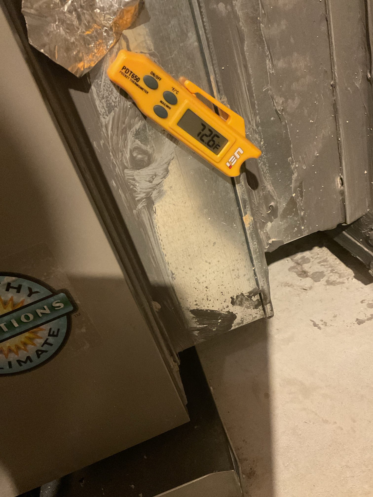 Customers are hearing a noise on the outdoor unit. I looked over the whole system and everything looks good. Did find a condenser fan label was hitting the blade as it was running causing the noise . I removed the label and re tested the system. Noise is gone , everything is back up and running. No charge warranty . 