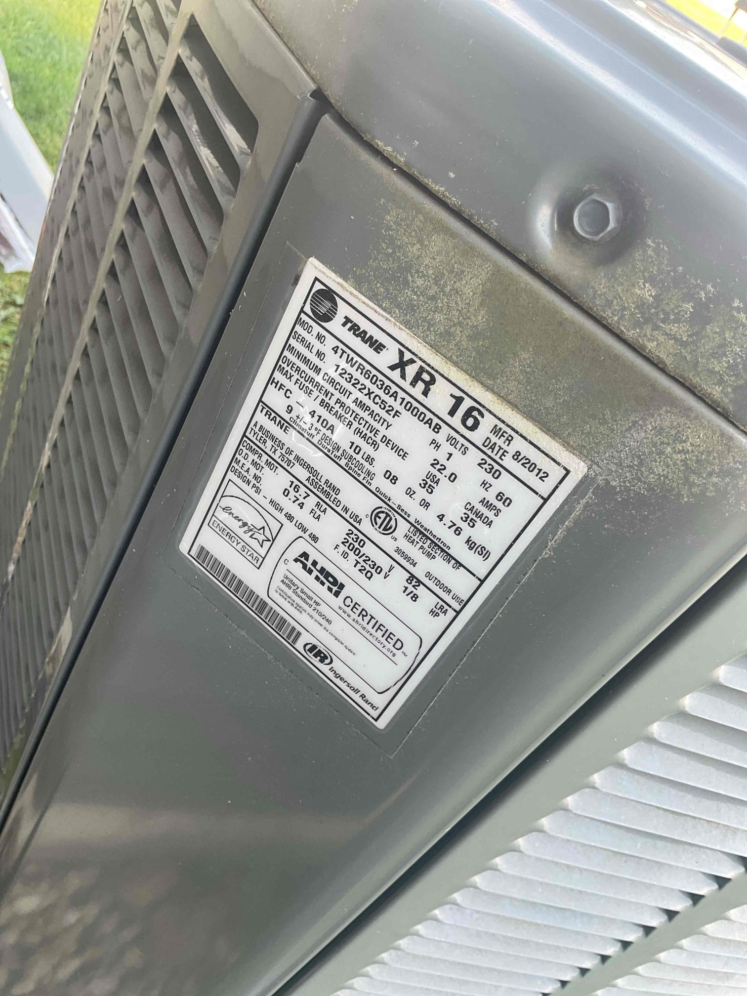 Luis 6-22-26 
Performed ac tune up Trane heat pump from 2012. Check electrical low and high voltage ok. Replacement of customer supplied filter. Flush drain ok. Check indoor and outdoor coils. Found system little low on refrigerant, outdoor disconnect and whip I bad shape. Provided estimate for repairs and recommendations, I talked to customer about system replacement option. Customer decided to to add refrigerant and repairs electric issue on outdoor unit. 
Replace 60 Amp 1 Phase Disconnect
Indoor or Outdoor: Outdoor
New outdoor disconnect power wire 
Charge unit with refrigerant up to 2lbs and add dye. Technician will quote for additional charge if needed.

***Leak search can be performed at next AC maintenance or emergency AC service call at additional cost***

Cycle ac unit ok. 