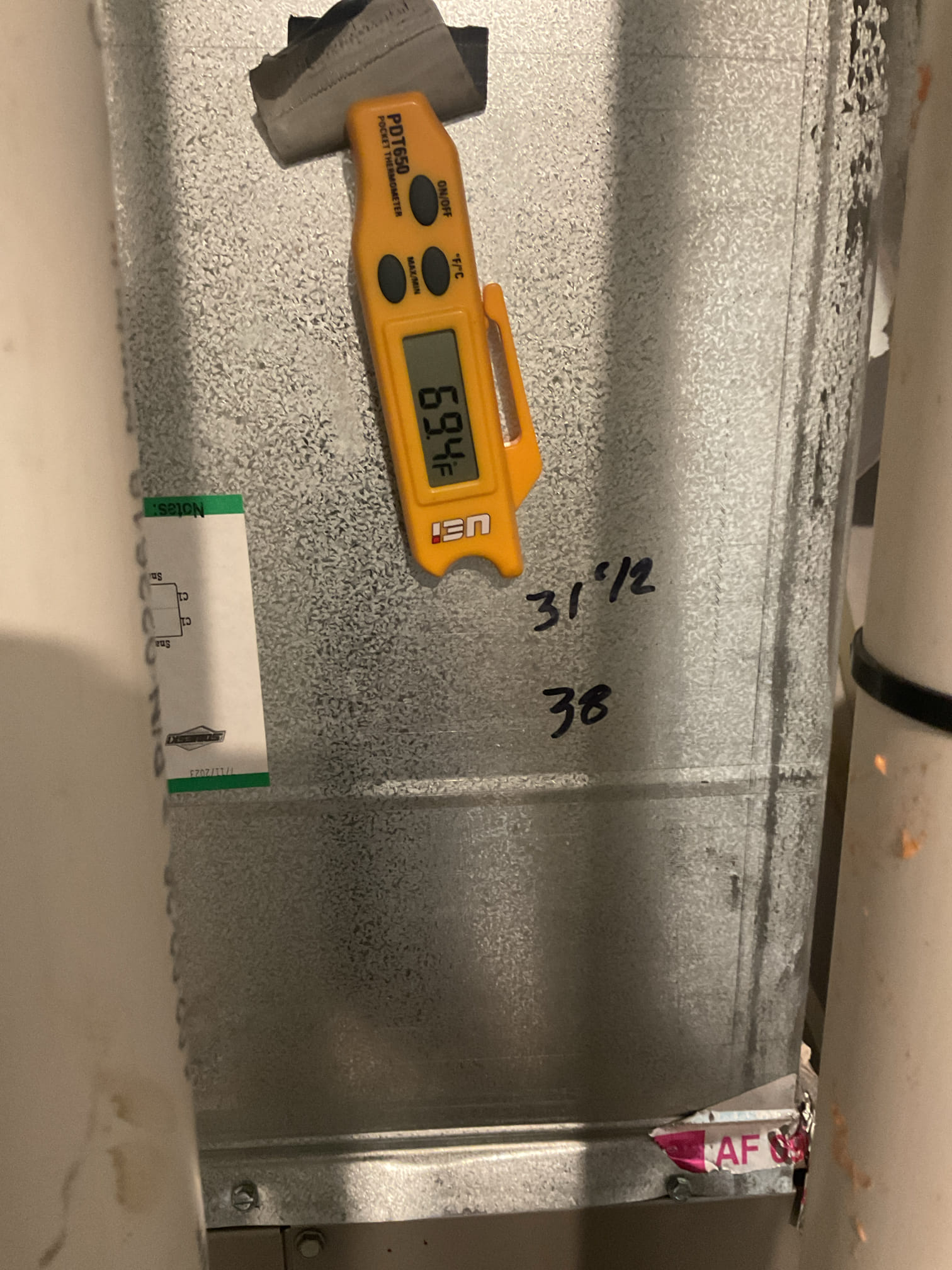  I arrived for a/c not cooling. She had the company out that installed it and added charge . But the charge leaked out again . The system is 3 yrs old and has rust in the blower cabinet , the shelf of the gas furnace, and it’s dripping of the coil into the heat exchanger. My opinion the system wasn’t installed correctly from the start. I recommended in having an estimate scheduled for a new coil and outdoor. She is scheduled for an estimate for today 
I collected for 99.00 diagnostics paid by cc. 