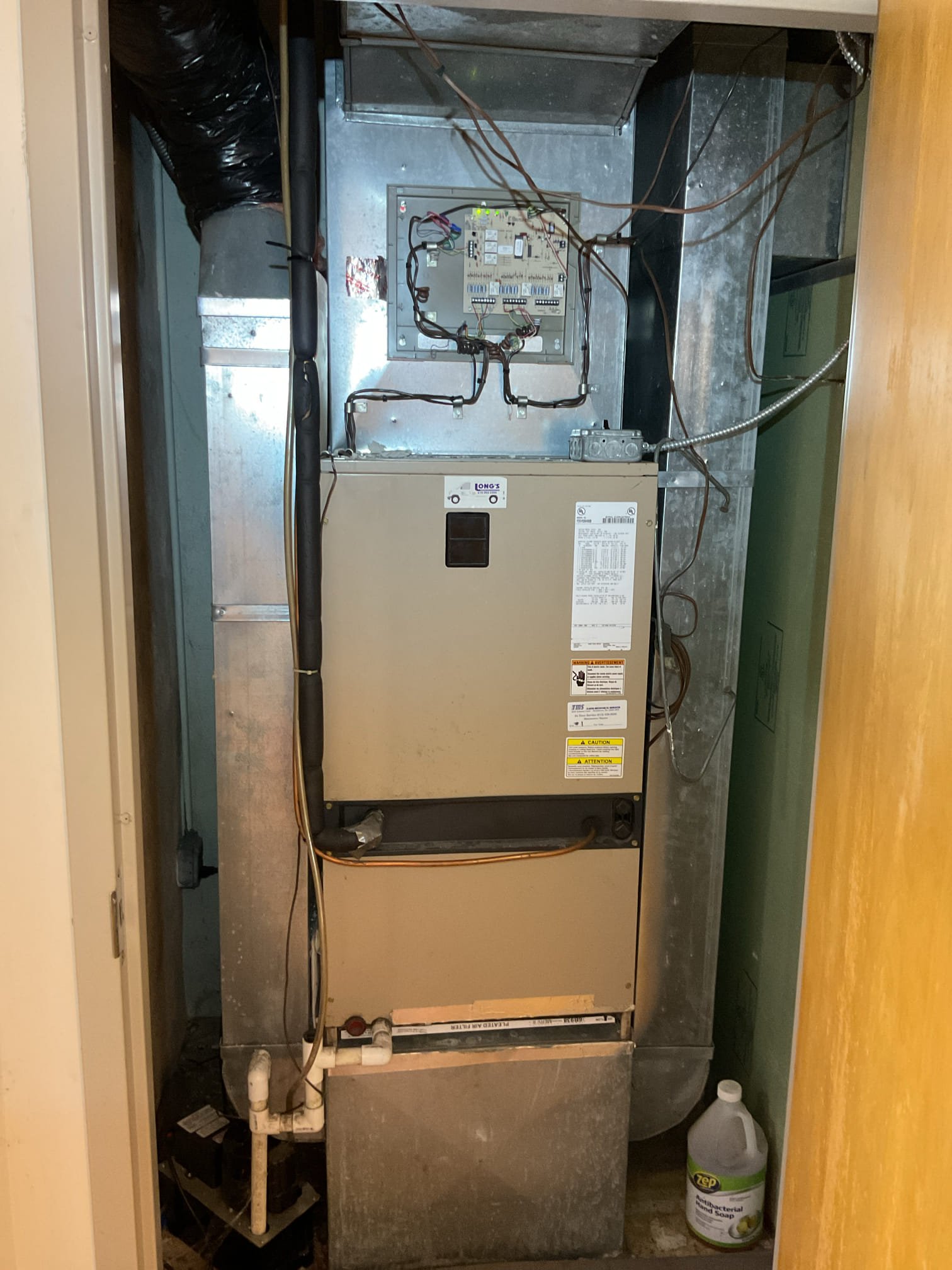

Equipment is 3 Ton York AC unit zones for Lower level offices.
Equipment dates to 2002 24 years old 

Found tripped 30A double pole breaker for outdoor unit, terminals burnt up and failed 80/5uF capacitor.
Offered and Tried Replace capacitor and start kit compressor will not start and breaker trips within 20-30 seconds. 
Condenser fan motor also failed.

We do not offer compressor replacement on R22 systems. The cost of the repairs even if they were feasible are almost that of a new system. 

Informed Steve and our management. 

Joe will email system replacement quote ASAP. 

I left the 30A breaker OFF in the breaker panel. 