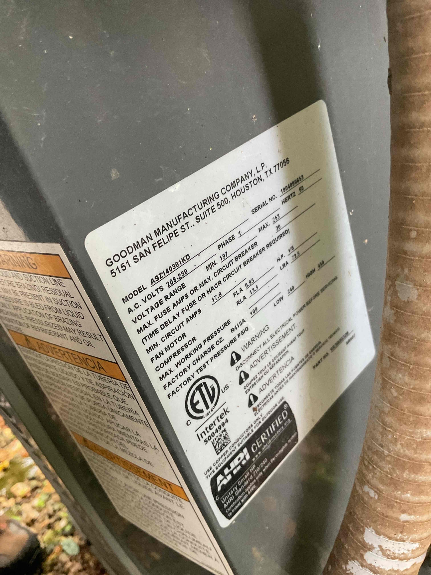 Luis 6-23-26 
Performed ac tune up Amana heat pump 2.5 ton from 2018. check electrical low and high ok replaced filter, flushed drain ok check temp split supply 52 return 74 differential of 22 check outdoor unit refrigerant pressures capacitor and contactor ok. Cycle heat pump ok. Upon arrival found thermostat cover with tape, it works fine according to tenant. I called land lord and provided estimate to replace thermostat. Expansion tank has not been replaced I included on estimate. 