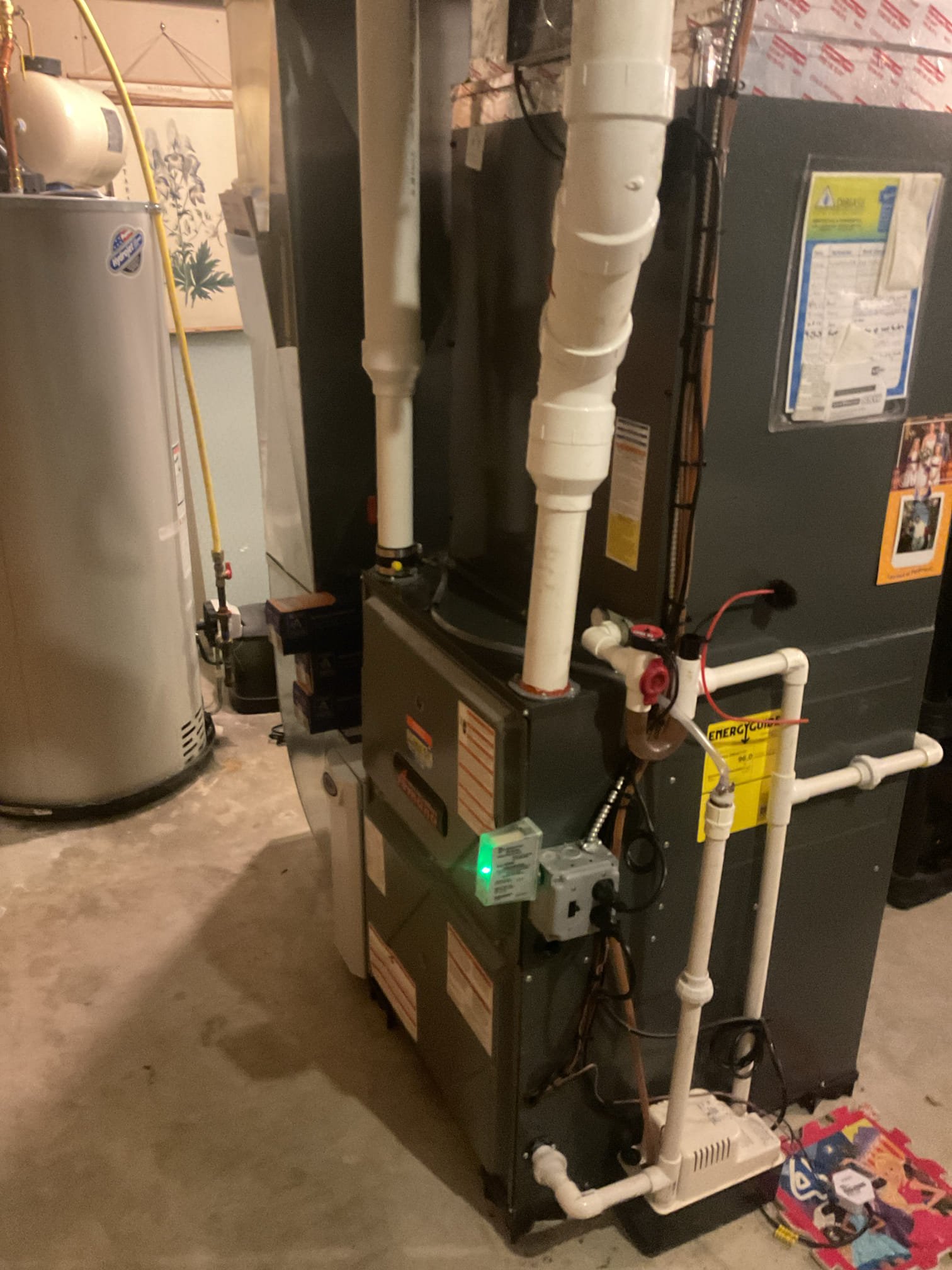 6/24/26 Dan 

I arrived to the customers home to service their 4 yr old Amana a/c system . I checked the wiring connections and the voltages . I checked and replaced the indoor air filter , the filter size is 413 (supplied) .  I Inspected the indoor coil and tested the primary drain pan and cleared and tested the water drains and traps if applicable. I Took indoor temp splits at the return and the supply  and checked the blower motor condition and operation. I looked  at the outdoor unit wiring connections and voltages . I inspected  the outdoor components and checked my unit pressures by using super heat sub cool method.  System in good operating condition at this time. I collected for $189.00 service contract renewal, paid by cc. No recommendations at this time.
