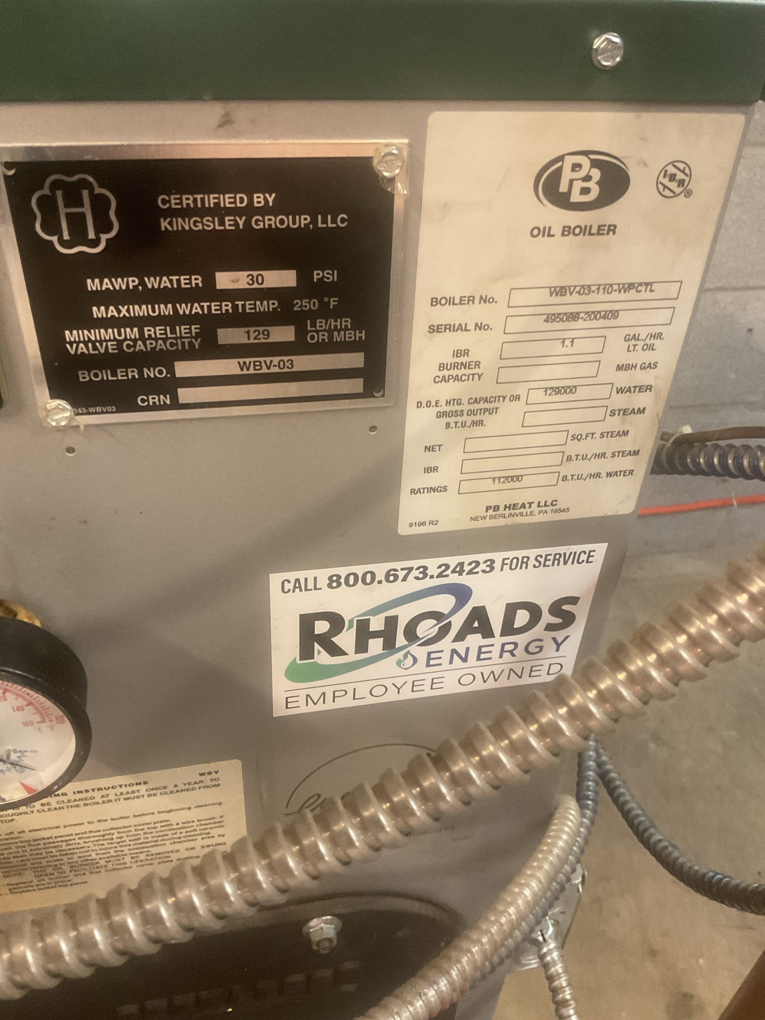 Luis 6-24-26
Repair low voltage wire. Cut low voltage wire and replace about 4 feet of thermostat wire, secure connections whir electrical tape. Test system operation ok. 