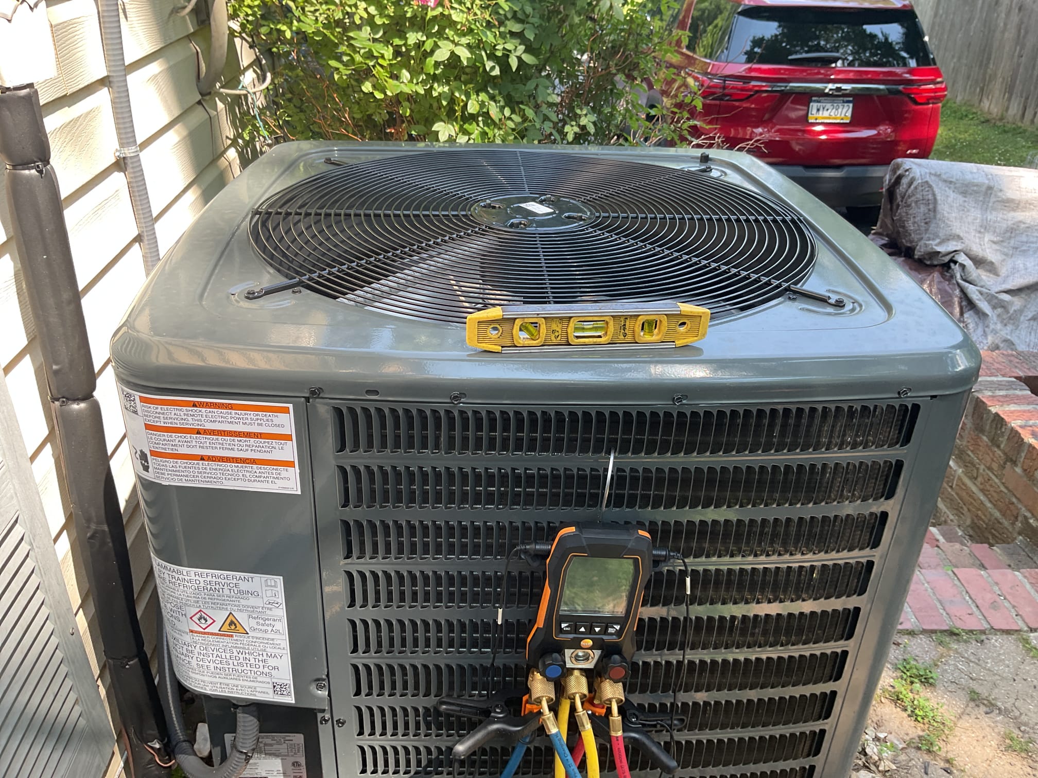 6/29/26. Performed quality assurance on recently installed Goodman a/c system. Checked all electrical connections and connections. Found that installed electrical switch it had got to close to the ground and arched. Moved bare grounds back in the box and tapped around hot connections on switch. Also customer noted that the  lower level of the split level home is better, but not great. They are going to put a fan at the bottom of the steps to try to push the hot air up to the return. Talked to homeowner about adding mini splits for this floor for better comfort. A/c is working properly at quality assurance check. 
