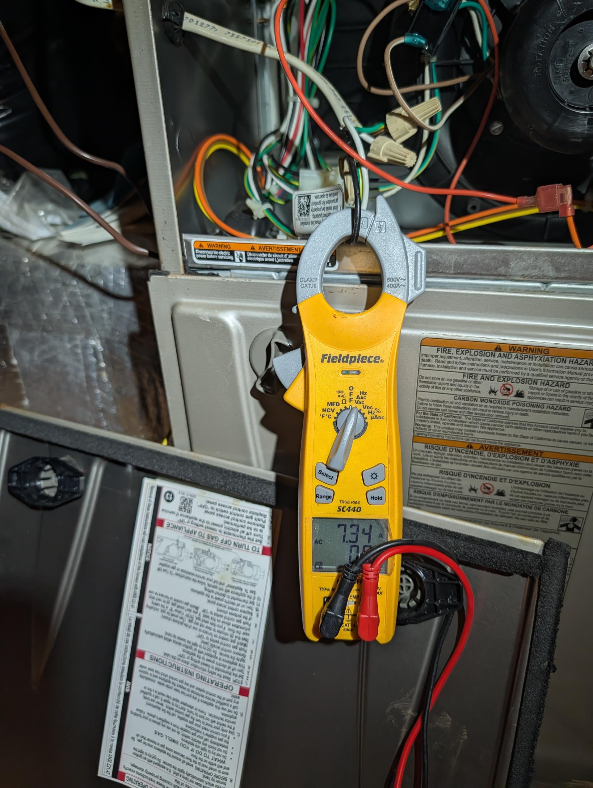 No cooling for 2nd Floor system.
Found failed dual capacitor at outdoor unit.
Equipment was installed 8/31/17 and was registered for 10 year parts warranty. 
Offered to replace capacitor at parts warranty price. $285.60 as opposed to non-warranty price $327
*Parts warranty will expire 8/31/27

Replaced capacitor and tested system. 
There are (2) 18x18x1 ceiling grille filters. They should be replaced soon. 
Recommend EZ trap with overfill protection switch with cleanout and wet switch for attic equipment. There is a float-style safety switch in the pan.
Provided estimates

System operating well at this time
 
 
