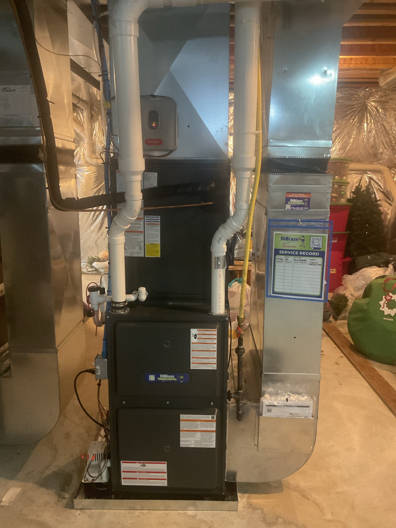7/1/26 Dan 

I arrived to the customers home to service their 4 month old goodman a/c system . I checked the wiring connections and the voltages . I checked and found the indoor air filter is good, the filter size is 16x25x1. I Inspected the indoor coil and tested the primary drain pan and cleared and tested the water drains and traps if applicable. I Took indoor temp splits at the return and the supply  and found they were not great , I checked the blower motor condition and operation. I looked  at the outdoor unit wiring connections and voltages . I inspected  the outdoor components and checked my unit pressures by using super heat sub cool method. Found system pressures were equalized , the compressor was out on over load. I cooled down with water also found a wire on the wrong terminal side of the contactor from factory. I fixed and reset the unit and tested. System in good operating condition at this time and temp splits were back to normal . 
