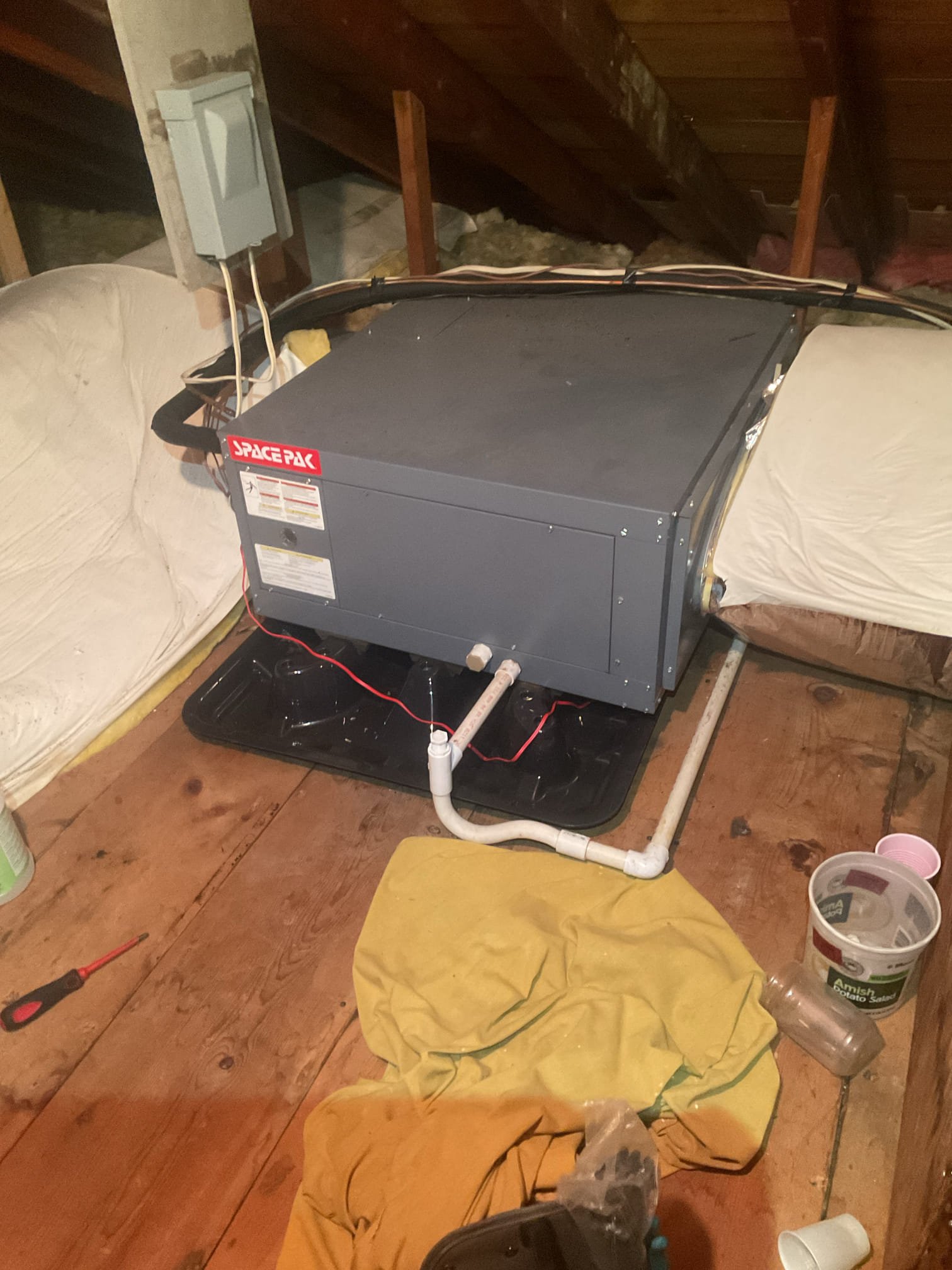 7/2/26 Dan 

I arrived for a no Cooling call on a goodman outdoor with an indoor space pak indoor high velocity system. I started with inspecting the indoor unit. I confirmed that the filter was ok, made sure the blower motor runs , and that the indoor coil was free of ice or debri. I went to the outdoor unit and inspected the system components and made sure the system has pressure. I found that the outdoor wire was broken and needed to be repaired. Also found dual capacitor (45/5) was very weak and should be replaced . I quoted for a contract, dual capacitor, and the wire repair. Customer approved all 3 . I tested system operation and checked pressures. I did have a small amount of water up by the pvc . Was sweating when the unit first started . It’s insulated and didn’t see any more water. I collected for $721.53 paid by check# 1060 paid 