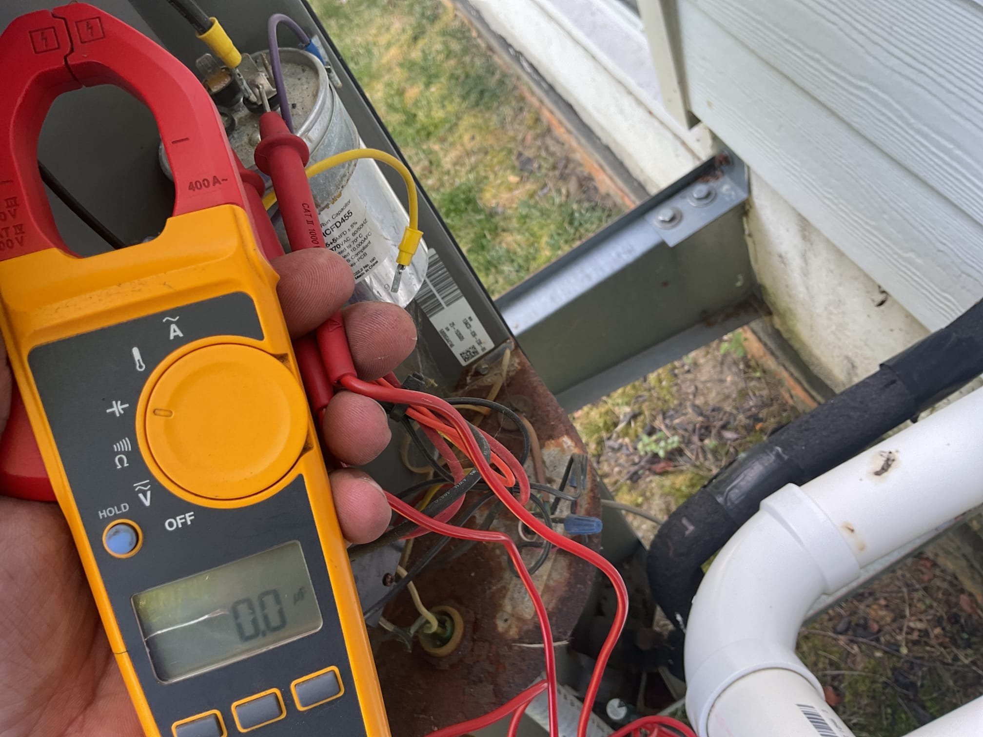 7/2/26. Fully assessed no cooling situation on 2008 Lennox a/c system for the 2nd floor. Found indoor unit running but not outside. Found failed 45/5 capacitor. Tried a new capacitor and everything came on but compressor does not sound good. A/c system should be replaced, talked to Eduardo and he wanted to have someone come out to give a replacement quote. Set up appointment. 
