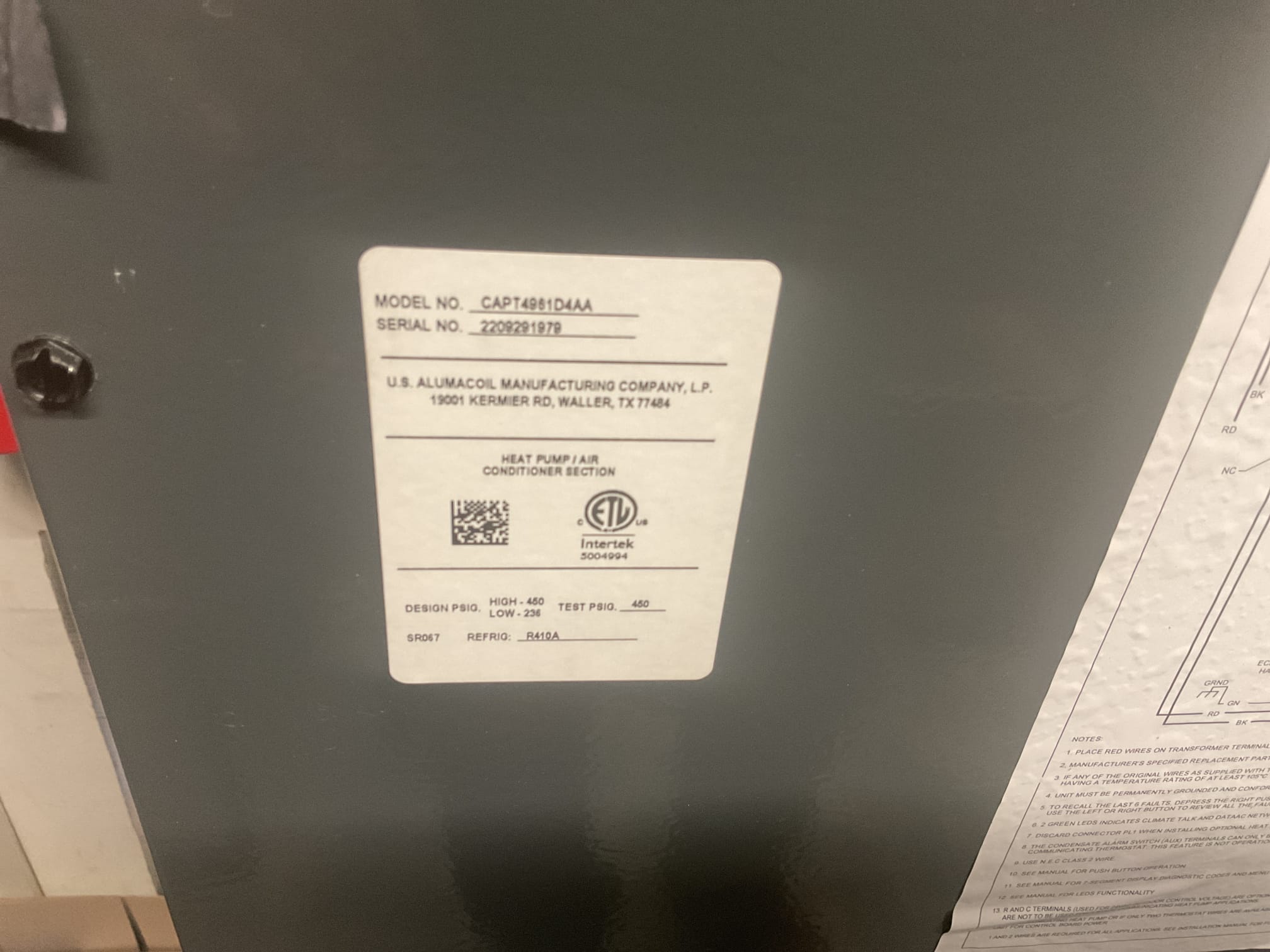 7/6/26. Performed precision a/c tune up on 2023 amana and 2012 Luxaire heat pump system. Replaced both 1” air filters.  Checked all electrical connections and components. Flushed out condensation drains. Checked temperature splits. Tested capacitors. Checked refrigerant pressures and temperatures. Found Luxaire heat pump indoor blower running but not outside unit. Found system almost completely flat on charge. Since system is a 14 years old recommend replacing heat pump system. Explained everything to front desk associate. Amana a/c is working properly at time of service. 