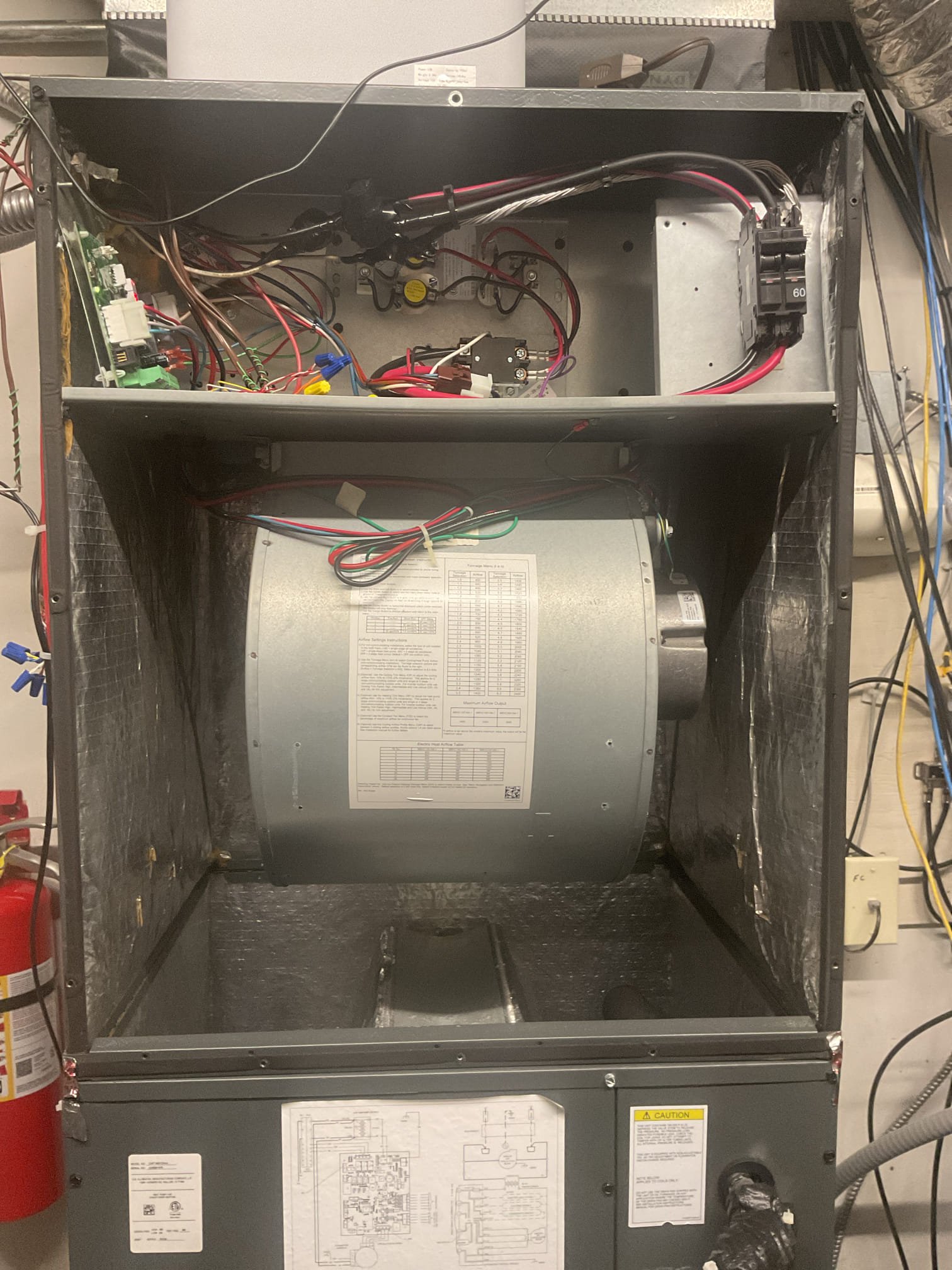 7/6/26. Performed precision a/c tune up on 2023 amana and 2012 Luxaire heat pump system. Replaced both 1” air filters.  Checked all electrical connections and components. Flushed out condensation drains. Checked temperature splits. Tested capacitors. Checked refrigerant pressures and temperatures. Found Luxaire heat pump indoor blower running but not outside unit. Found system almost completely flat on charge. Since system is a 14 years old recommend replacing heat pump system. Explained everything to front desk associate. Amana a/c is working properly at time of service. 