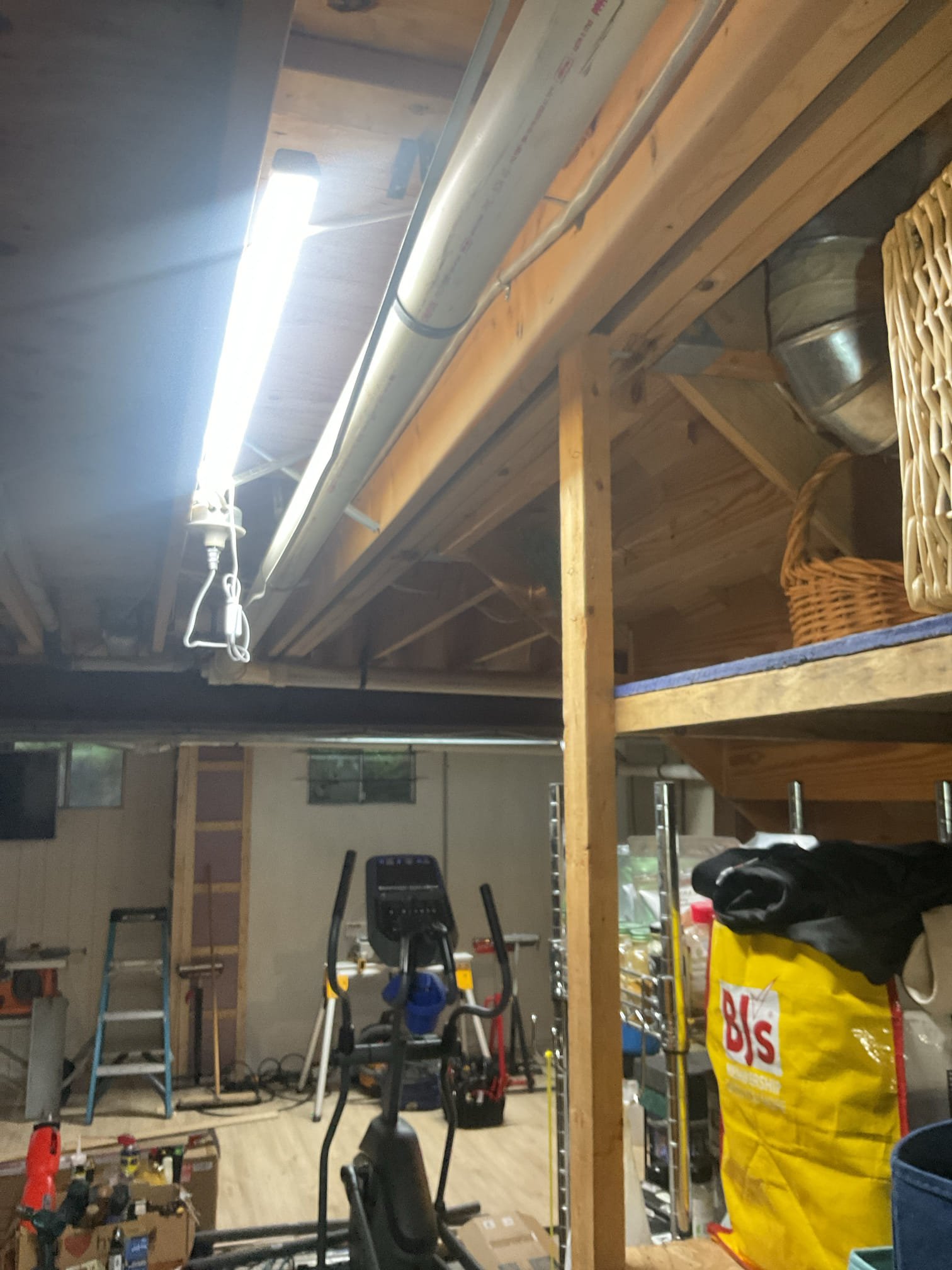 -Redid return to second floor so elbows are closer to ceiling, giving more space on the floor of closet
-Removed old manual damper (8”x26”) to allow the new 8x26 damper to open and close.
-Replaced condensate pump altogether and rerouted discharge tubing to the 3” pipe instead of the trap. 

-Attempted to connect new room sensor to second floor tstat. Both sensor would not connect. Reconnected the 1 working sensor here and named it “main bedroom” Used priority menu and selected this room sensor only to control this zone. 

He would like to add (2) 6” round dampers to the (2) first floor supplies they are both labeled “back bedroo” they are to the left of the air handler when facing the front of the air handler.

There is a first floor 5” supply boot that is tied into what we made the the 2nd floor trunk
He would like us to re-route this to the nearby first floor trunk. Would require 
(1)5” top take off
(1) box  5” flex
(2) 5” Elbows
(1) 5” cap or pice of sheet metal to patch where it c