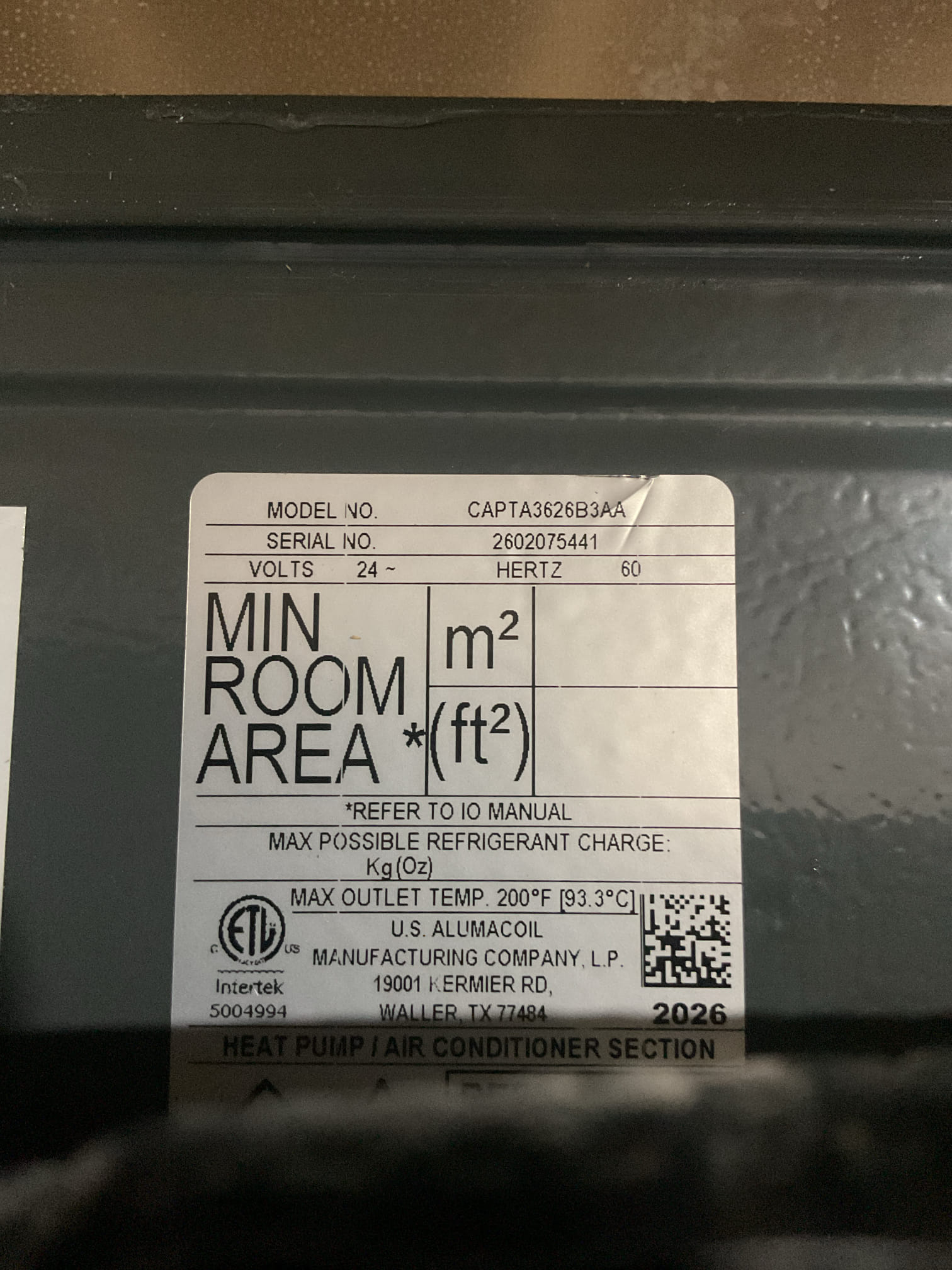 7/8/26. Performed quality assurance on recently installed Goodman a/c system. Checked all electrical connections and components. Checked over wiring and settings in the thermostat. Checked r-32 refrigerant pressures and temperatures. Check condensation drain. A/c is working properly at quality assurance check. 