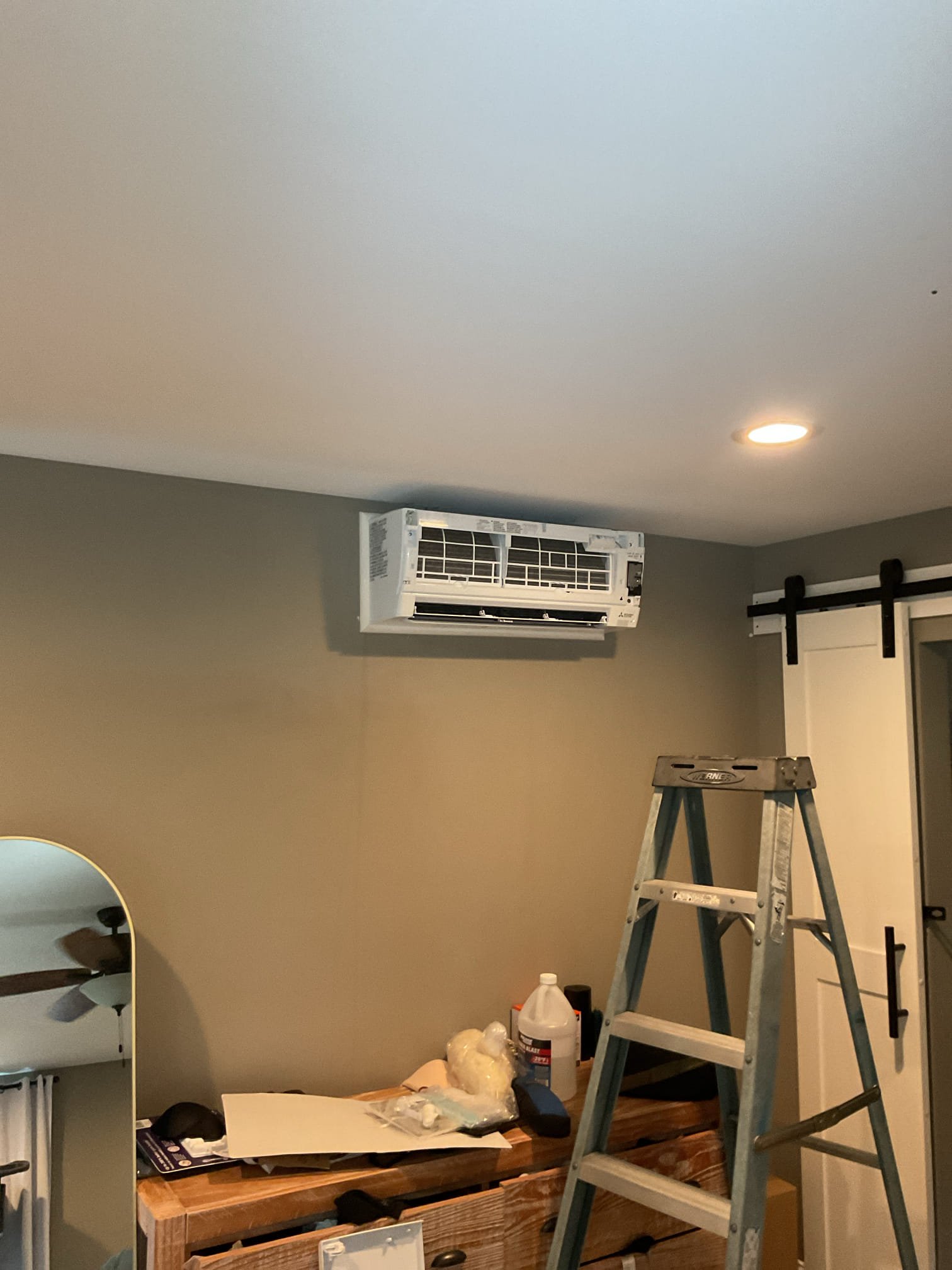 Completed QA for the Minisplit install for Main House:
(4) Indoor heads: Living Room 9K, Dining Room 9K, MST Bedroom 15k, Basement 9K.

Checked all wiring connections.
Poured water into drain pans to ensure flow of drain water. 
Power monitor set to under-voltage event 216, Over-voltage event 264, .5 second over/under delay,
Measured temperature split at each indoor head.
Verified refrigerant charge using wireless probe on suction line. 2.5 SH.

Install passes QA
