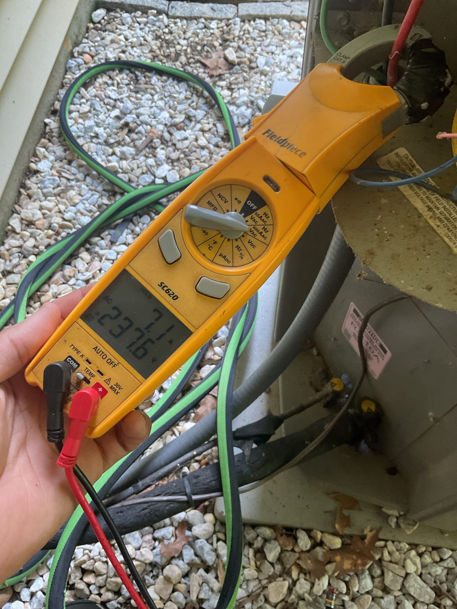 Luis 7-15-26
Performed ac tune up on 2009 Lennox 2 ton ac system . Customer takes cares of  electrostatic filters, test ac operation, clean drain system and pump ok. Inspect coils indoor and outdoor, cleaned outdoor coil using water. Check all electronics and electrical components and connections. Check supply and return air temps 18 degree. Indoor control board is showing wear on solder connections, indoor coil drain line showing major refrigerant oils, check outdoor unit electrical components, capacitor and contactor ok outdoor unit tilted to front. Refrigerant levels are little lower than normal, customer might experience poor cooling and no cooling at all. There could be more than one leak. Indoor coil showing refrigerant leaks. Unit ai from 2009 I would recommend getting an estimate to replace system. I emailed estimate to add refrigerant as temporary fix. Called customer and left voicemail. Customer not present during inspection. 