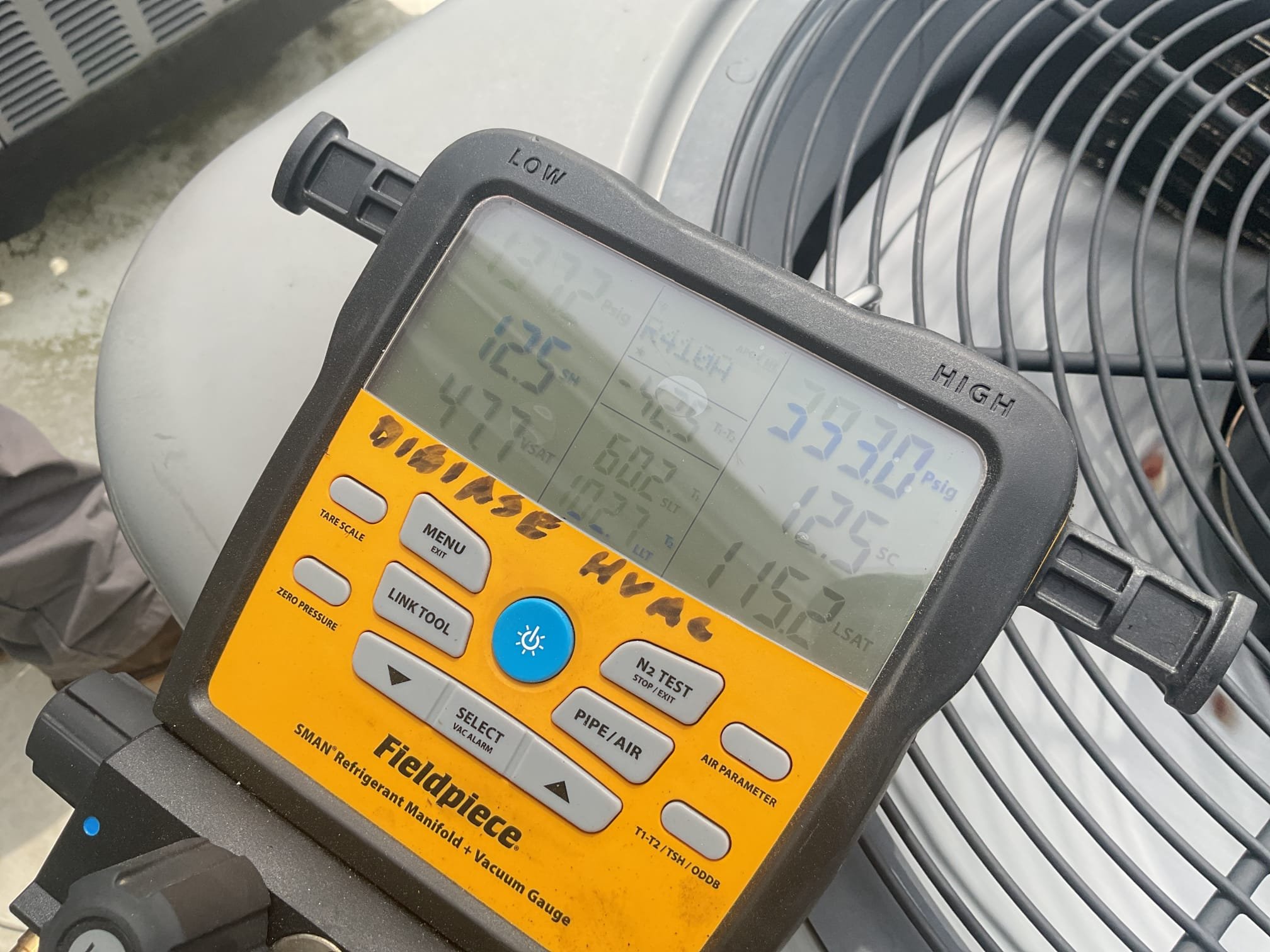 7/16/26. Pulled refrigarant back into outdoor unit. Replaced filter dryer and Exsisting txv. Pressure tested at 400 psi and soap checked. Vacuumed down system to 312 microns. Added refrigerant back into the system and tested operation. R410a refrigerant pressures were 396/137 with 5 subcooling and 19 superheat. Temperature split was 17 degrees. A/c is working properly at time of service. 