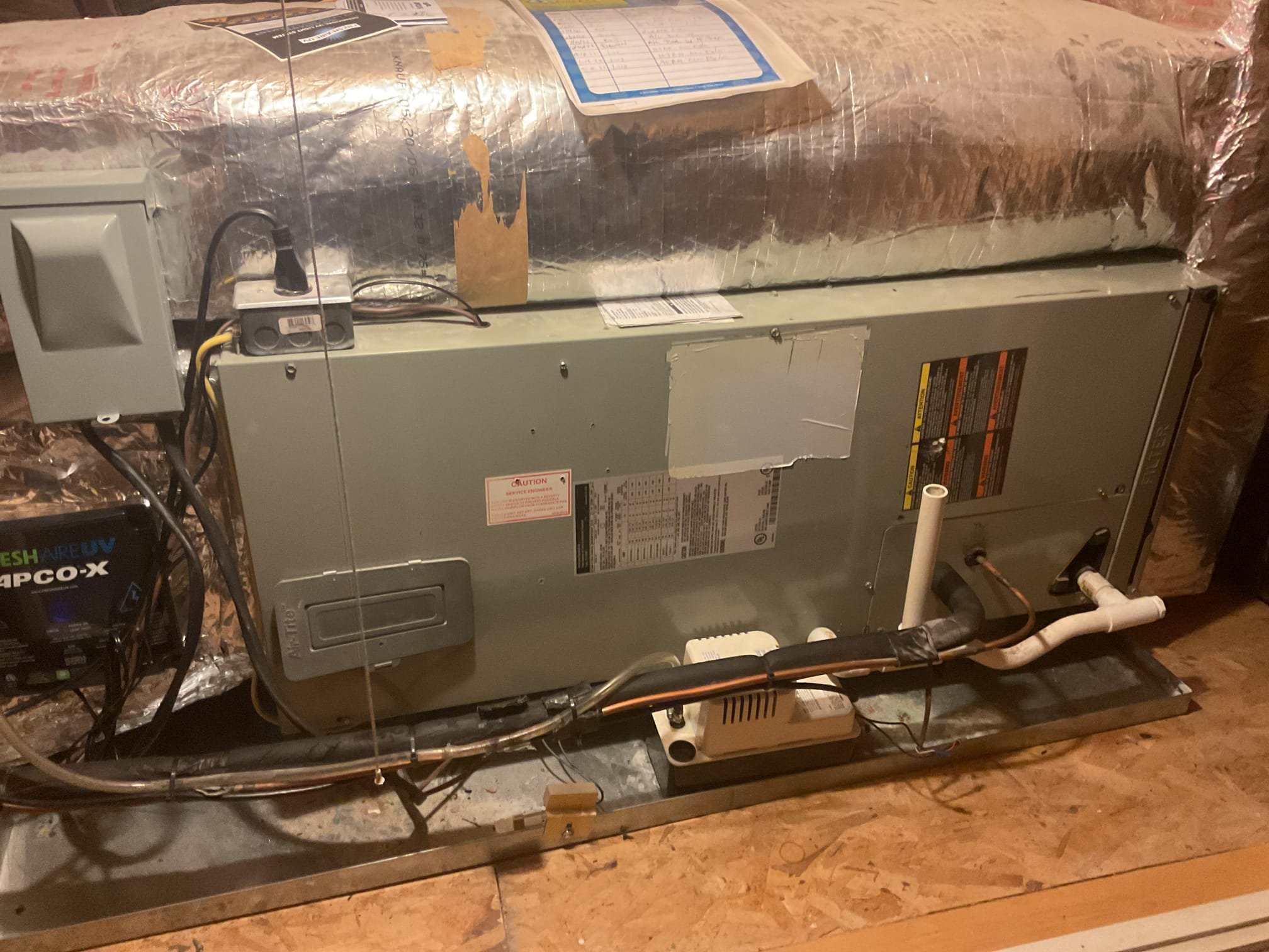 Luis 7-20-26
Performed ac tune up on two heat pumps. Second fooor and basement. Change both filters. Flush drain test pumps ok. Check airflows supply and return ok. Inspect coils and blower. Check outdoor unit refrigerant pressures and levels ok. First floor unit under manufacture specifications. Second floor unit uses r22 refrigerant. System currently operational but at end of normal life expectancy. Due to age and likelihood of issues moving forward, replacement of system is recommended. Customer will continue to run system until units needs to be charge with refrigerant again. 