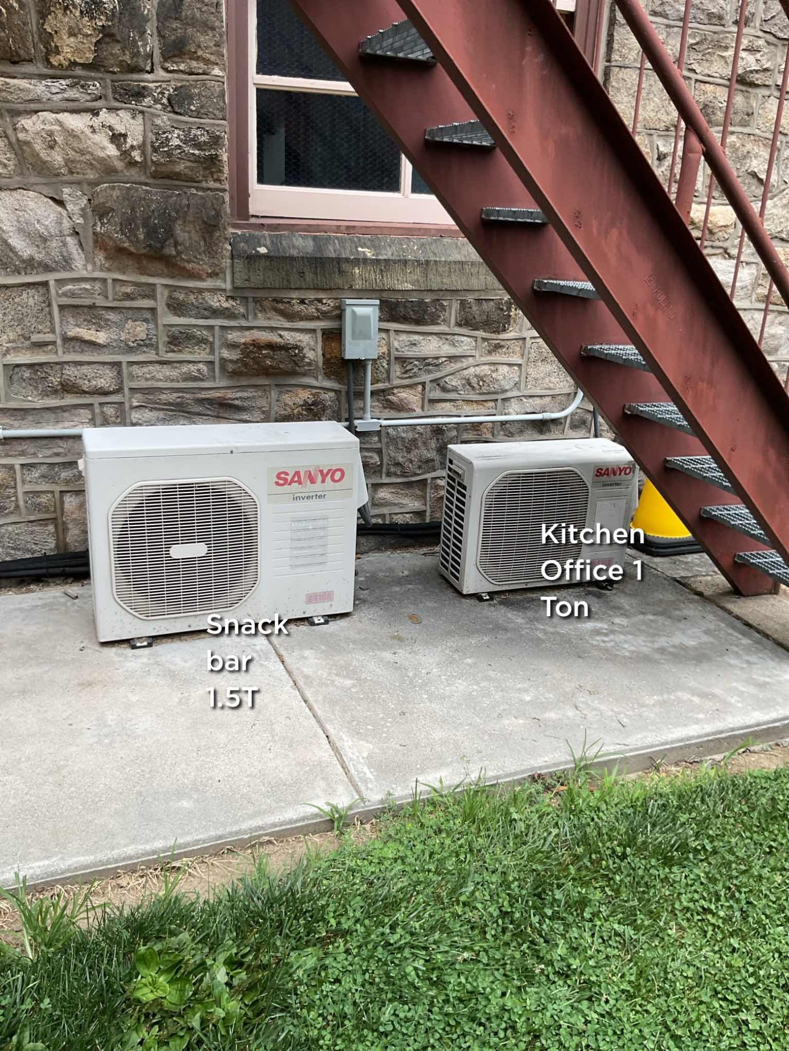 Arrived 1.5 Ton 1:1 Minisplit for snack bar. 
System is 15 years old. Dates to 2011

 I found unit running in heating despite control set to cooling. Suction line was very hot to the touch. To the point where I double checked that I had correct outdoor unit paired with this head.

Eventually unit went into cooling. 

Found water dripping from indoor head. 
Sucked the drain line clear with wet vac. 
Was able to pop indoor head off the wall far enough to see refrigerant piping. Suction line was a solid block of ice.
System is running at 57 psi,
VERY low on R410A refrigerant. 

The only sensible thing to do in this case is to replace the system.
If we charge the system it will simply leak out. Leak is in One of the coils. I checked the flare joints. 

Discussed this with Steve Povey

 *The other 1 Ton Sanyo Minisplit for Kitchen office is also low on r410A running at 90 psi. Not as bad as the snack bar system. 
We will be back tomorrow to further assess that system. 
They are interested i