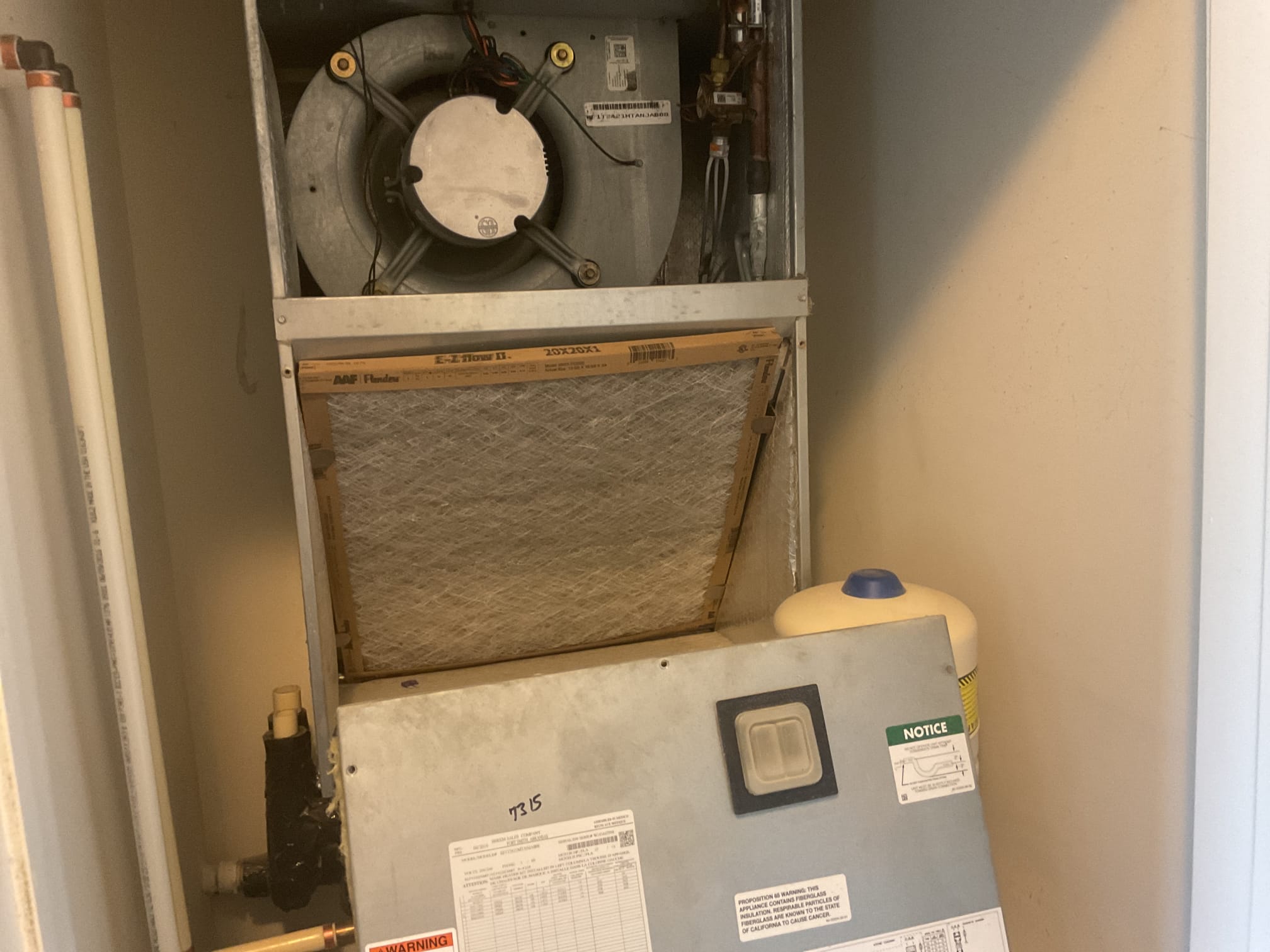 7/22/26. Found blower motor rocking back and forth on a 2016 Rudd heat pump system indicating a failed blower motor. Replaced blower motor and tested operation. Checked temperature split, temp split was 20 degrees. Heat pump system is working properly at time of service. 