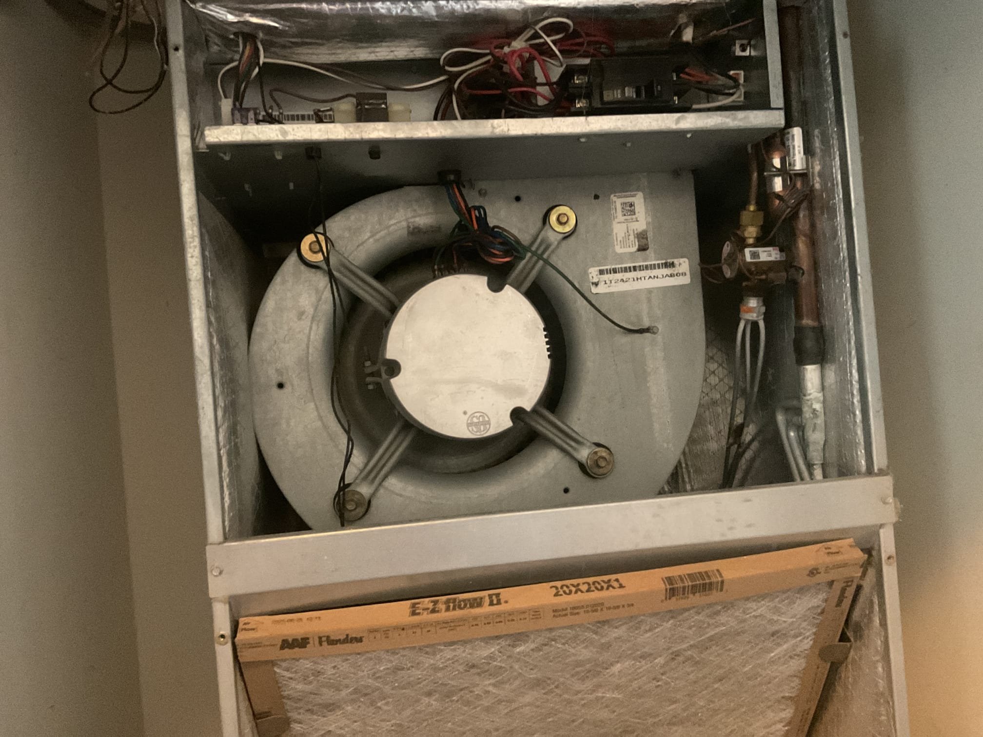 7/22/26. Found blower motor rocking back and forth on a 2016 Rudd heat pump system indicating a failed blower motor. Replaced blower motor and tested operation. Checked temperature split, temp split was 20 degrees. Heat pump system is working properly at time of service. 