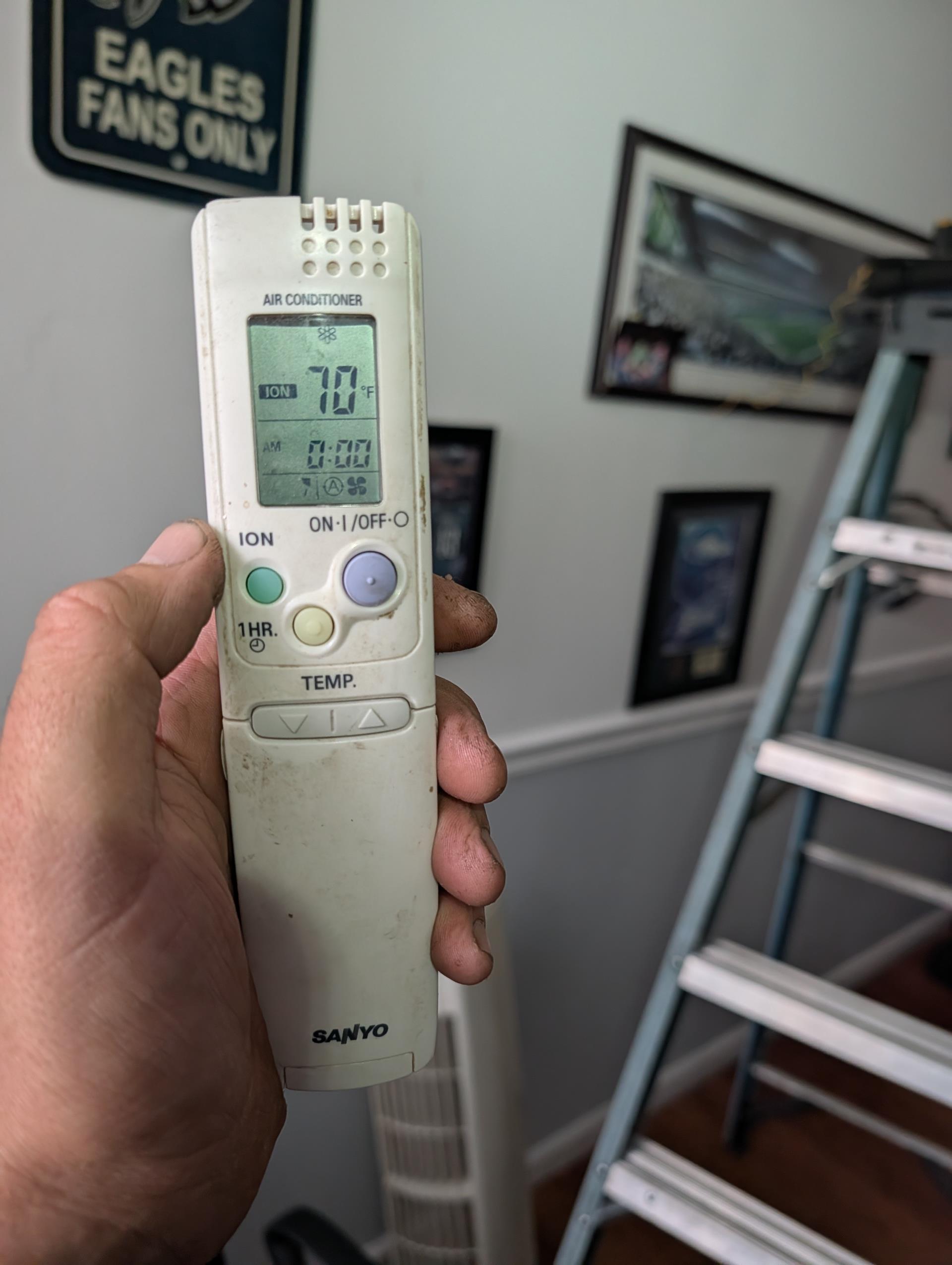 Completed AC tune up.

Cleaned washable filters.
Indoor unit housing and blower wheel are dirty provided email estimate to clean indoor unit.
Checked wiring and controls. There is no surge protection. Provided email estimate.
Checked refrigerant charge 120 psi 3° SH ok. *The unit does modulate in such a way that for a few minutes I did observe it running at 93 psi but it ramps up to 120 shortly.
*The mini condensate pump that sits within the unit frame is very small and overfills and malfunctions from time to time. 

System operating ok at this time. 
System is 15 years old would strongly consider replacing. The snack bar unit needs to be replaced. Would be wise to replace both at the same time.

