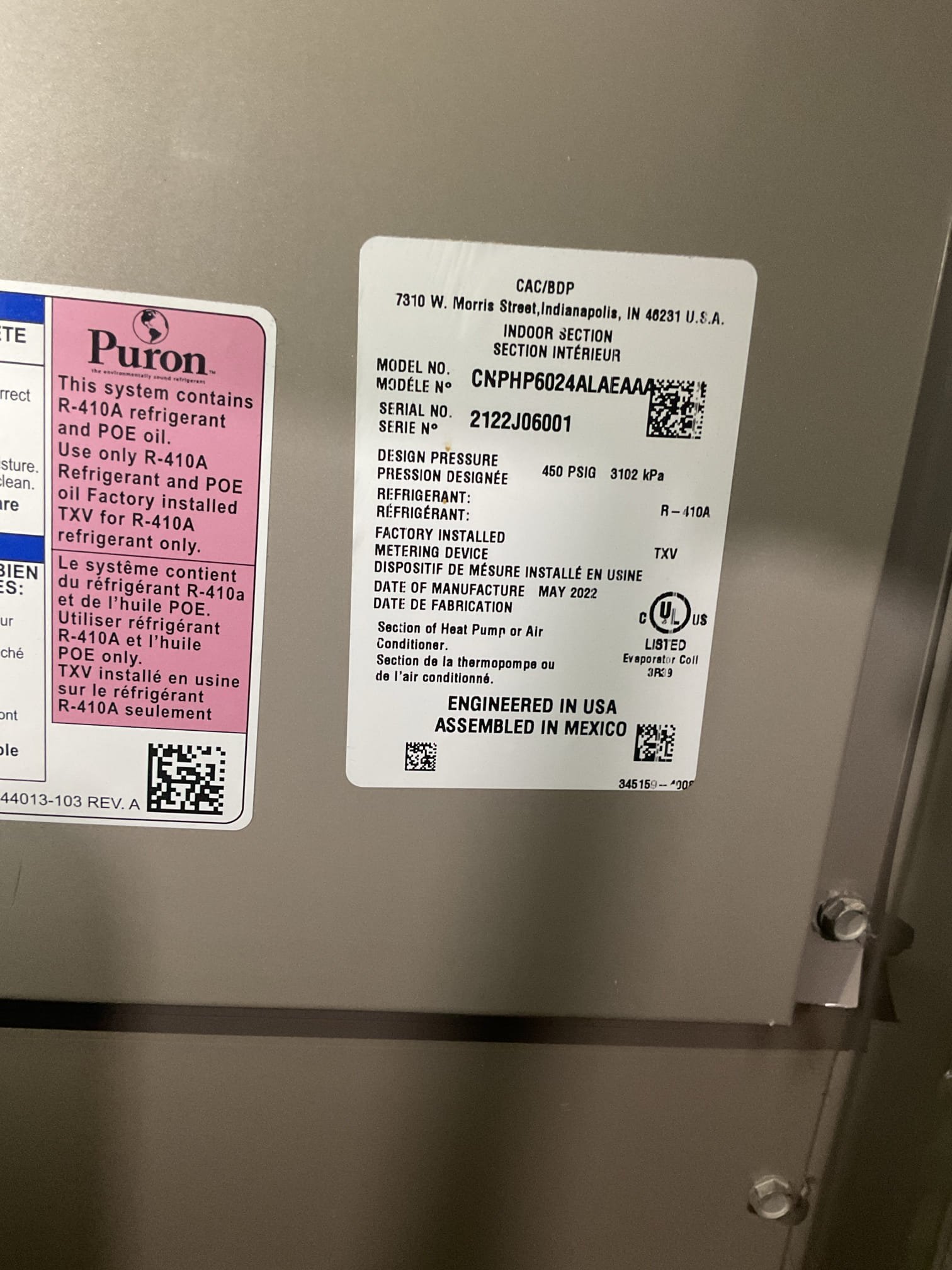 Luis 7-22-26 (tenant) 
Tenant called in for no cooling (responsible for payment) found system 5 ton Bryant outdoor unit from 2016  matches indoor coil  and gas furnace  from 2022 after troubleshooting system found thermostat to be at fault, tripping breaker. I check entire system to make sure everything was working normal. I found outdoor capacitor reading below rating making fan work harder. I provided estimate for repairs. Doctor  (tenant) approved repairs, after replacement of thermostat and capacitor test operation of system I also replaced 24x24x1 filter. I would recommend filter change every 30 days. Outdoor coil should get cleaned. Provided estimate to clean coil  refrigerant pressures are higher than normal. Coil cleaning should get done first (tenant not sure if refrigerant has been added at some point). 
Replacement or thermostat and single capacitor for outdoor fan 