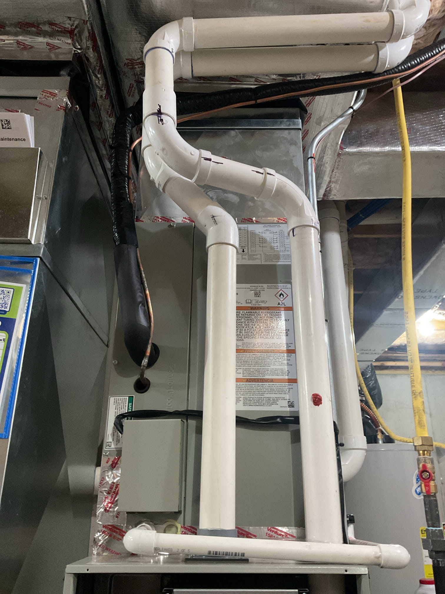 7/23/26 Dan 

I arrived to the customers home to perform a Q.A. Inspection on there new 2 stage Trane 95% gas furnace and a/c system.  I started with checking the air filter , the filter size is a 16x25x1. . I checked the overall neatness and performance of the newly installed system. I checked over all system accessories. I checked all my electrical connections and voltages. I inspected  the  burners , flame sensor and the igniter. I water tested all drains and tested the eztrap. I inspected the exhaust and fresh air pipe for restrictions and bellies. I inspected the blower motor operation. I checked the cooling temp splits. I looked at the overall install of the outdoor a/c. I checked the system level and the level of the disconnect. Made sure all penetrations were sealed. Checked the electrical connections and checked for caps. Everything is in good working order. 
