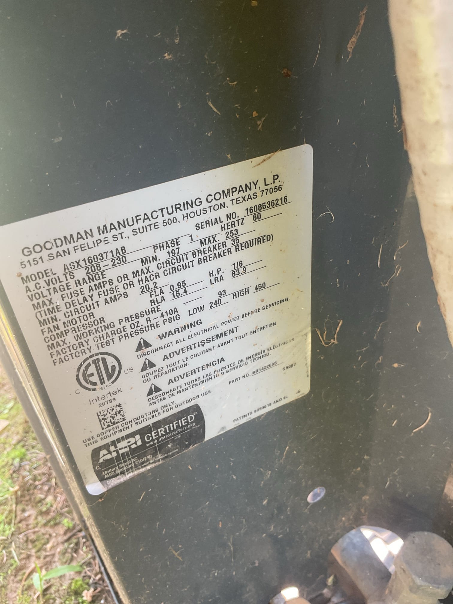 Luis 7-27-26
Customer called in for no cooling Amana 3 ton system from 2016 not cooling. Found no power to outside unit, reset breaker and breaker tripped. Check wiring and electrical components, found start capacitor broken in pieces, check wiring to compressor, compressor harness melted. Check windings resistance found start winding shorted to ground. I also check indoor coil for any leak. Found small signs of dye inside evaporator coil. I provided estimate for repairs. Unit has 10 year parts warranty, customer responsible for material and refrigerant.
• No obligation quote to replace system
• A Comfort Specialist will provide several options to suit your comfort needs and budget
• New equipment can offer better reliability, greater efficiency and improved comfort
• Higher efficiency models run quieter and cost less to operate
• Gain peace of mind with manufacturer and service provider warranties