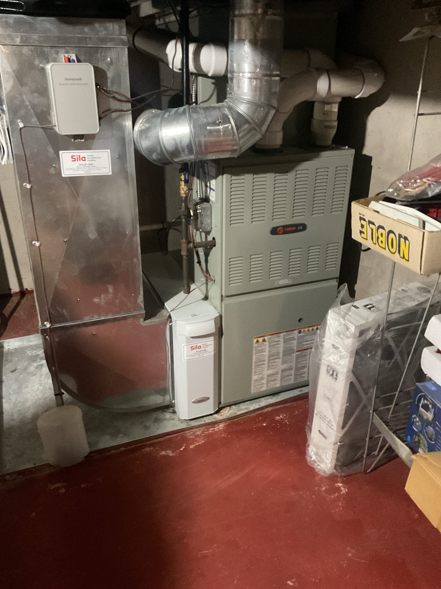 7/28/26 Dan 


I arrived to the customers home to service their 13 yr old trane a/c system.  I checked the wiring connections and the voltages . I checked and replaced the indoor air filter , filter size is a 16x25x4 (supplied ), it can use a AA413 . I Inspected the indoor coil and tested the primary drain pan with water and flushed the drain line and cleared. I Took indoor temp splits at the return and the supply  and checked the blower motor condition and operation. I looked at the outdoor unit wiring connections and voltages . I inspected  the outdoor components and checked my unit pressures by using super heat sub cool method.  The system is currently operational but past normal life expectancy. Replacement of system is recommended in the near future. 
I did leave the customer a few estimate options for water safeties and the correct air filter . The customers will review these options with their son . 