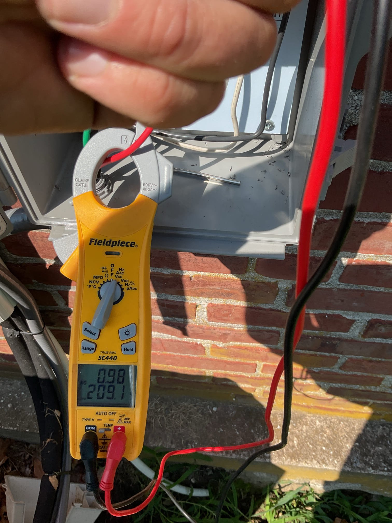 Completed tune up for Minisplit for welder shop.
System was installed June 2025, 1 year old.
Cleaned washable filters.
Made demand for cooling with fan speed at max.
Checked refrigerant charge and temperature split: 114 psi 3.5° SH; temperature split 21° Excellent 

Checked electrical data. Cleared/zeroed power monitor event log. Voltage is 209. So under voltage is set to 290, over voltage is set to 229. 

System operating well at this time. 


