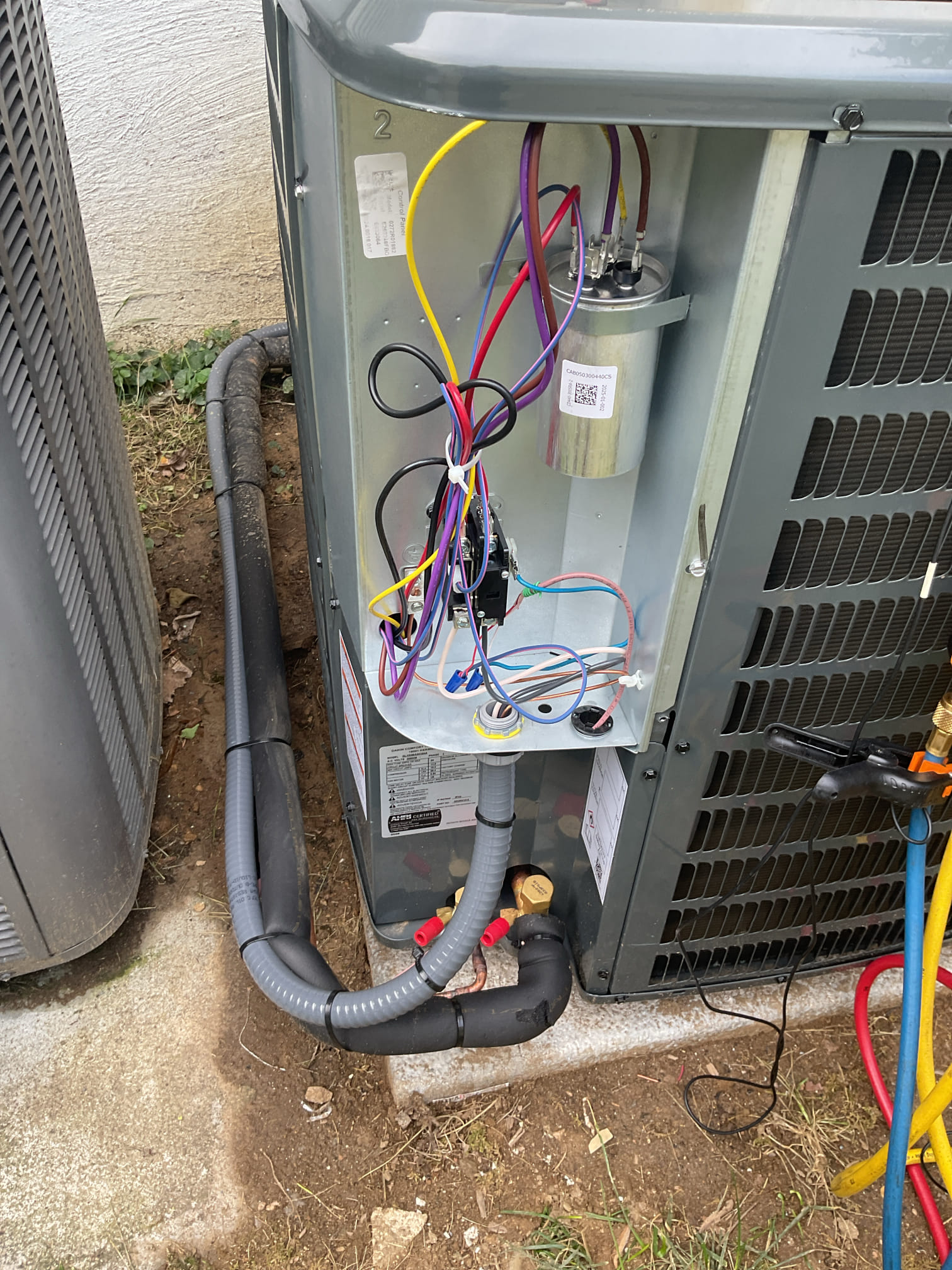 7/30/26. Performed quality assurance check on recently installed Goodman gas furnace and a/c. Checked all electrical connections and components. Checked temperature split. Checked refrigerant pressures and temperatures. Installed Ecm surge protector and new blower limit. Had to half remove blower from cabinet to install. Found condensation traps not insulated, used foam tape and insulated up in attic space. A/c is working properly at time of service. 