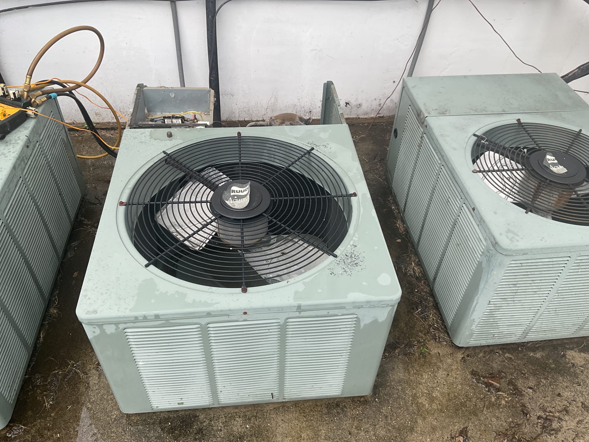 7/30/26. Found a/c frozen at evaporator coil when I arrived. Used gas furnace to thaw out. Cleaned outside condenser coil. Took photos and measurements of indoor coil.  Added furnace info to profile. Added 2 lbs r-22 to the system. New pressures are 173/73 with 11 subcooling and 5.2 superheat. A/c is working properly at time of service, do not know how long charge will last. 