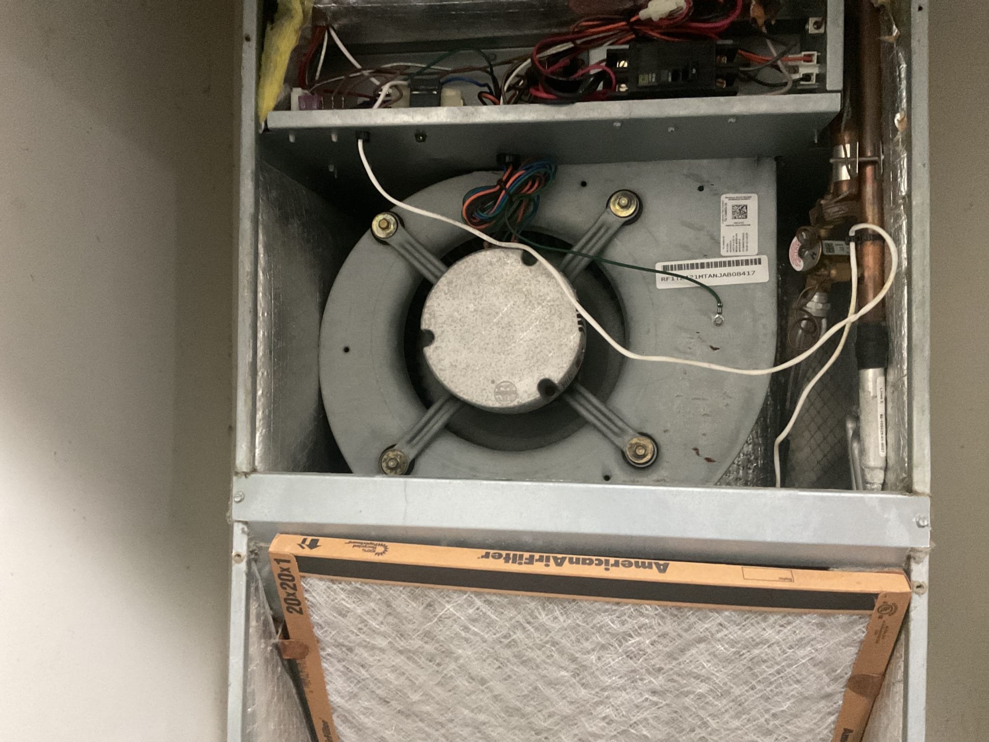 7/31/26. Found blower motor rocking back and fourth. Failed blower motor. Replaced blower motor and tested operation. System is running at an 18 degree temperature split. A/c is working properly at time of service. 