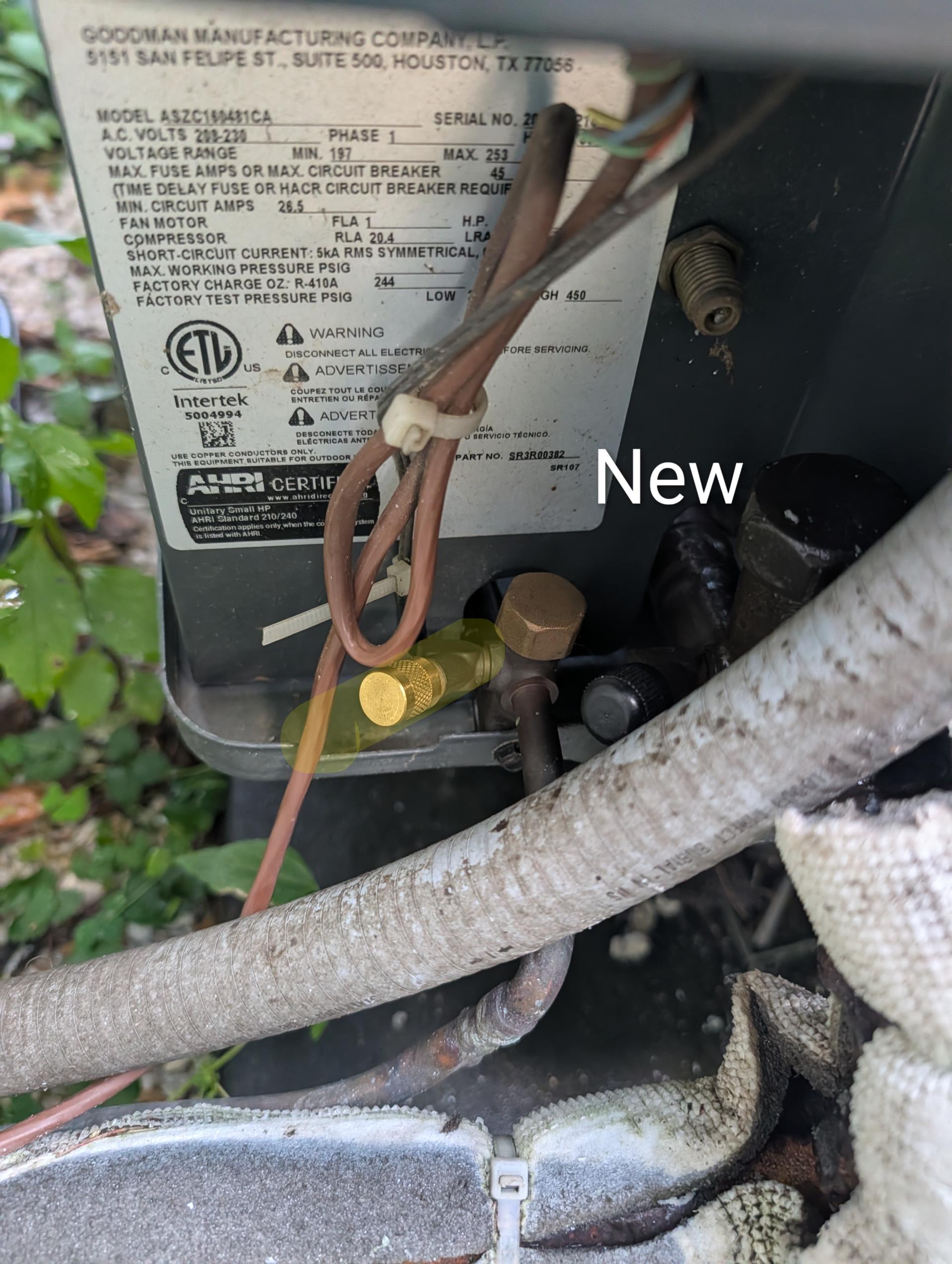 No cooling 4Ton Heat pump 
Dibiase install 7/15/2020

Suction line, accumulator me reversing valve were iced up about 1” thick when I arrived.
Blower motor was operating.
Turned off disconnect to outdoor unit and de iced suction line, accumulator and indoor coil.
Dried up water in auxiliary pan.
Reset power to both indoor and outdoor equipment 
Started system back up.
Found very high superheat at start up. I made slight adjustment to superheat spring of TXV and monitored system, 
Cleaned outdoor coil.
Extended drain line termination to go beyond plastic cover of window well 
Made sure indoor TXV was working properly by putting hand on sensing bulb during operation. Good

Pressures 294/134 8.5SH 9.9 SC perfect. 
I observerd no abnormality or faults while I was here.

I explained that this could be an intermittent issue I.e. indoor blower motor “dropping out” which will cause indoor coil and suction line to ice up. Or there could be an intermittent compressor issue. 
Provided email estim