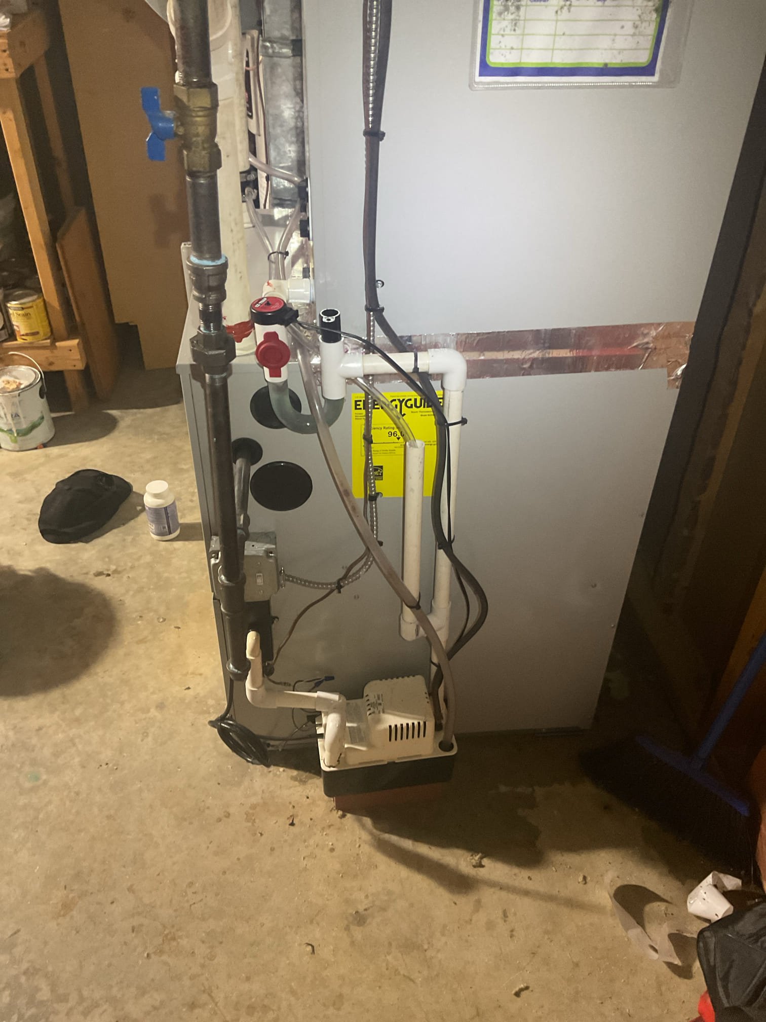 Luis 8-6-26
Customer called in for water leak (potently from water heater) check water heater I noticed water heater is dry not the source of water leak, found water source coming from hvac unit. Found clogged drain line ez trap float did not open. I check operation of switch it woks. I clean trap and test system operation, drain is clear. I talked to customer about water protection, adding water sensor and secondary drain safety. I provided estimate. 
Installation of smart WiFi water sensor 
     Installation of WiFi Flood Prevention Monitor to protect home from unexpected water leaks from HVAC equipment and provide notifications via WiFi when you're away.
Includes 10 feet moisture cable to increase area of detection
Disables HVAC equipment in event of moisture detection to cease water production operations
Sends alert to homeowner via WiFi
Built in audio alarm and LED notification for instant alerts

Installation of Overflow Safety Switch

Replacement of vinyl tubing 8 feet 
We need 