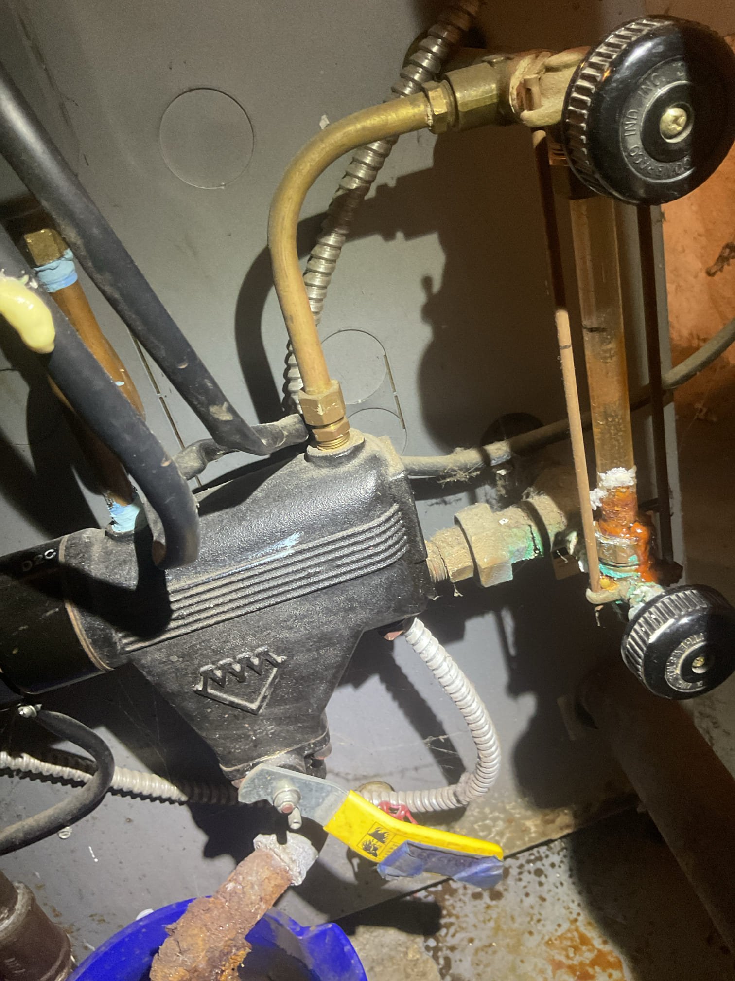 Luis 8-7-26
Customer called in for water leak, steam boiler around 25 years old. Found sigh glass fittings leaking. We will need to replace the entire assembly. I noticed boiler is showing major rust on the bottom of block and other pipes, relief valve very hard to turn, current system does not have any low water cutoff and water feeder combination. Low water cutoff is also leaking water, my recommendation is to talked to consultant to explore new system options. I provided estimate to replace boiler exterior parts that are leaking. 
Set up consultation for next Monday between 8 and 10 
• No obligation quote to replace system
• A Comfort Specialist will provide several options to suit your comfort needs and budget
• New equipment can offer better reliability, greater efficiency and improved comfort
• Higher efficiency models run quieter and cost less to operate
• Gain peace of mind with manufacturer and service provider warranties