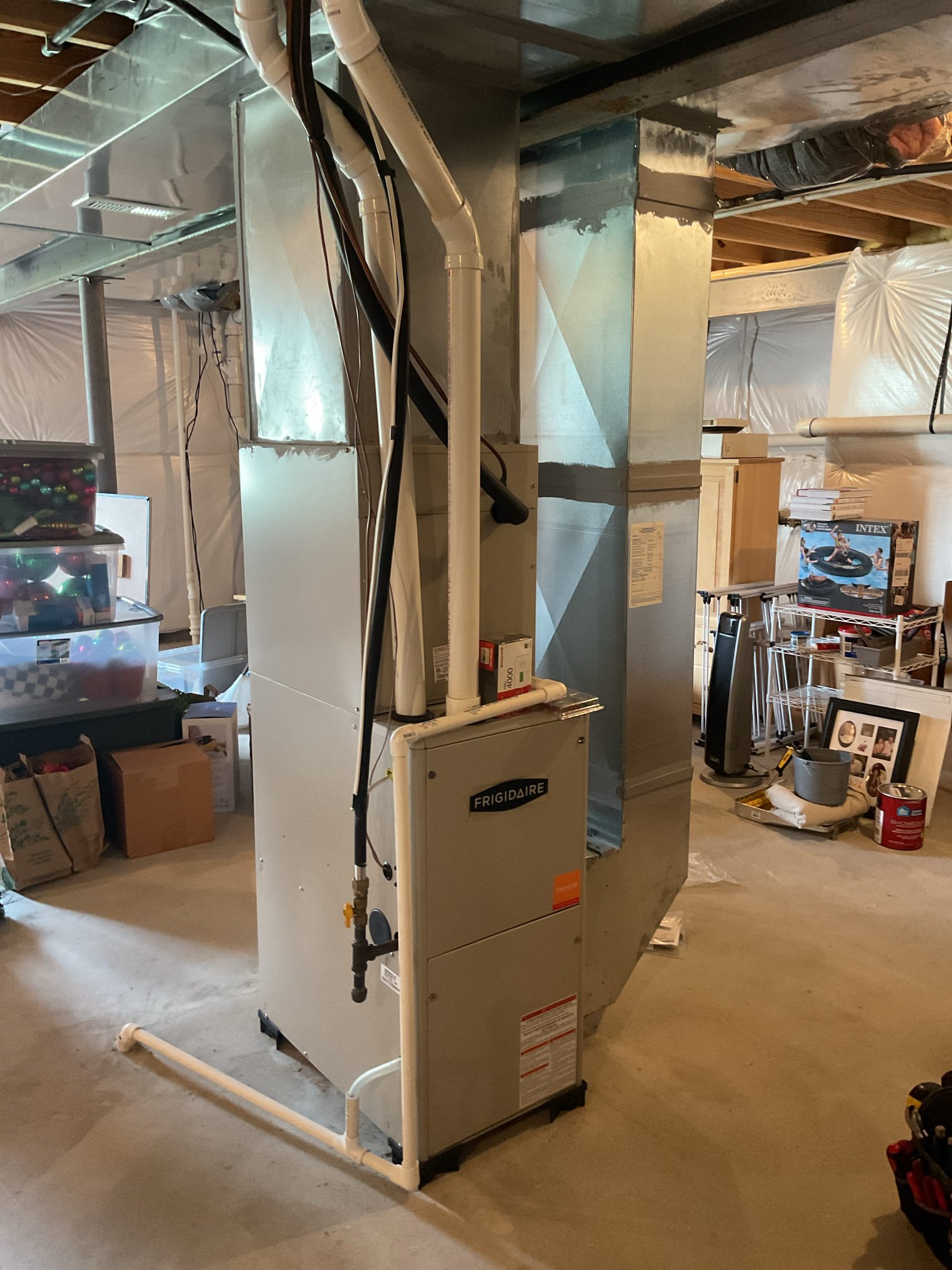 08/13/26 Dan 

I arrived to the customers home to service their 11  yr old Frigidaire a/c system.  . I checked the wiring connections and the voltages . I checked and replaced  the indoor air filter , filter size is a 16x20x1. I Inspected the indoor coil and tested the primary drain pan with water and flushed the drain line and cleared. I Took indoor temp splits at the return and the supply  and checked the blower motor condition and operation. I looked at the outdoor unit wiring connections and voltages . I inspected  the outdoor components and checked my unit pressures by using super heat sub cool method. I found the dual capacitor is failing and quoted pricing . The system is currently operational but past normal life expectancy. Replacement of system is recommended in the near future. 

I replaced her dual capacitor and they signed up for a service contract. I did leave estimates for water safeties for their system to review. I collected for $516.25 paid by cc. 
