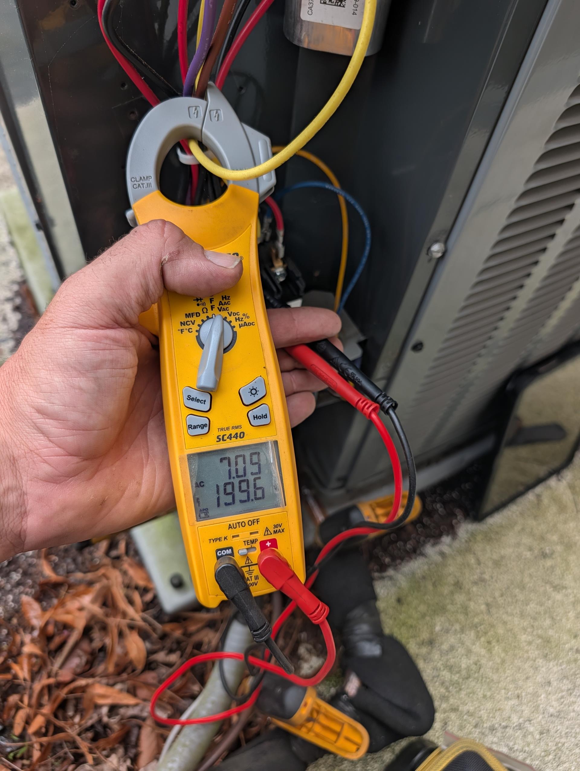 Completed AC tune up for 3 Ton AC/Air handler system

Replaced 20x20x1 filter
Indoor and outdoor coils in good condition 
Inspected wiring, controls, electric motors and components; left estimates for surge protector
Measured temperature split and static pressure 
Inspected drains; cleared EZ trap, tested pump; provided estimate for wet switch: a safety that will shut equipment down if a water leak is detected on floors near indoor equipment
Checked integrity of compressor motor (mega ohm test)

Assessed refrigerant charge checked pressures. Superheat was 15° made slight adjustment to TXV now running at 7° SH

AC system operating well at this time. 
