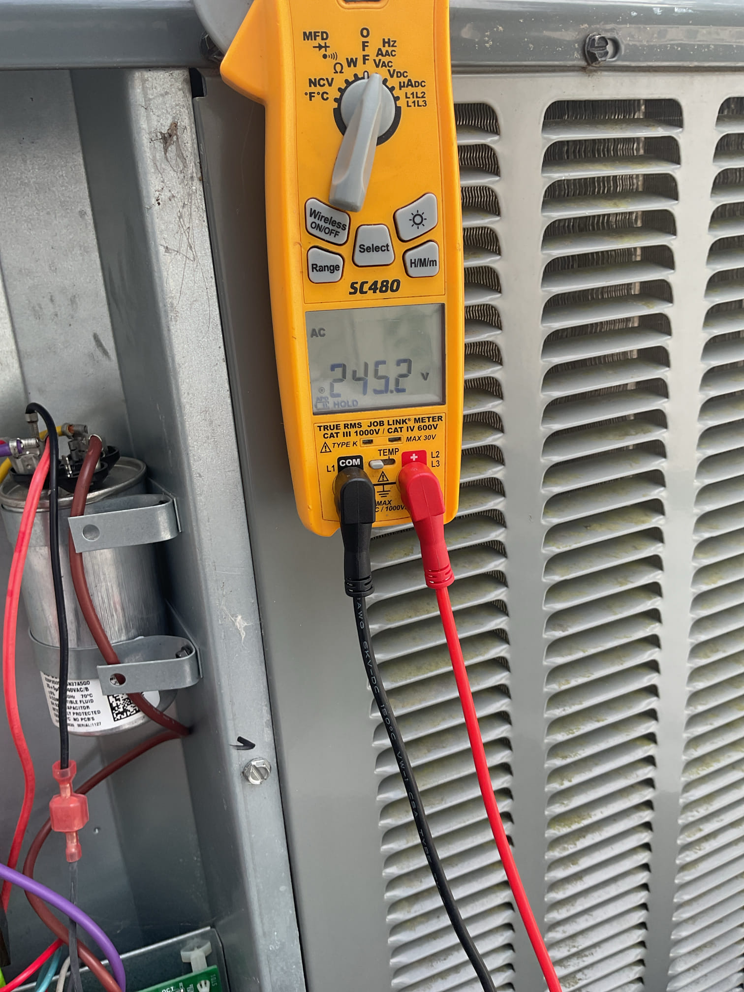 8/18/26 Dan 

I arrived to the customers home to service their 6 yr old Amana a/c system . I checked the wiring connections and the voltages . I checked and found the indoor air filter is good ,  the filter size is a 201 I Inspected the indoor coil and tested the primary drain pan and cleared and tested the water drains and traps if applicable. I Took indoor temp splits at the return and the supply  and checked the blower motor condition and operation. I looked  at the outdoor unit wiring connections and voltages . I inspected  the outdoor components and checked my unit pressures by using super heat sub cool method.  System in good operating condition at this time.  

Looked over the customers Bosch tankless water heater with Jim and addressed a few issues. 
