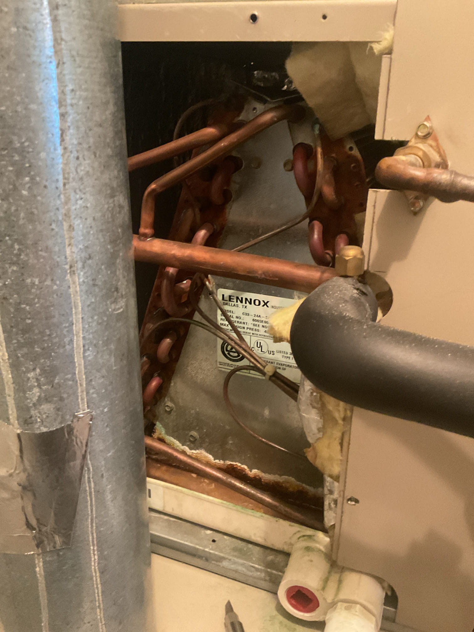 I arrived for no cooling upstairs. I checked the Indoor coil and all my filter and blower operation. I went to the outdoor unit and found damaged wires at the compressor from a field mouse. I Quoted the customer for the repair And he agreed to fix the wires. I had told him if there’s any other issues there will be other charges. I fix the wires and turn the system back on and tested. Refrigerant levels are Slightly low I should have around 18° superheat and I have a 38° indoor coil is rusted and corroded and outdoor coil is starting to show its age. I did send the customer a replacement estimate prompt to have somebody give them a call. Is 22 years old and should be replaced very soon.  I collected for $326.40 paid by cc .