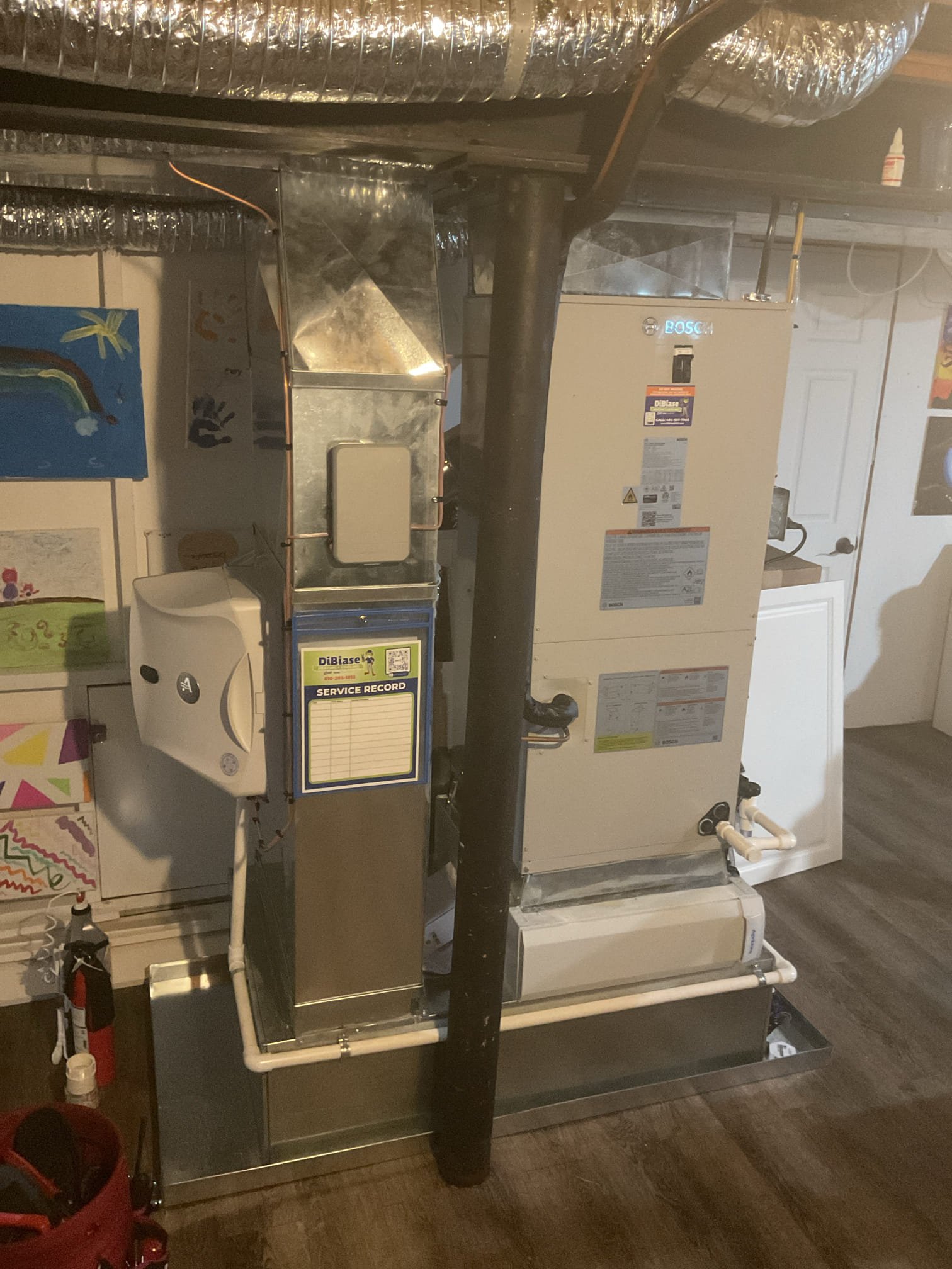 Luis 8-20-26
Performed quality assurance on recently installed Bosch heat pump. Check all settings and equipment. Helped customer set up thermostat on phone. Test electric heat and cool mode. Airflow thermostat settings. Corrected thermostat settings. Customer express units are loud. I set up unit so it runs on ductwork capacity around 2 to 2.5 tons. For future visit don’t change any y1 y2 settings, quality assurance failed due to setting in thermostat and outdoor power wire. 