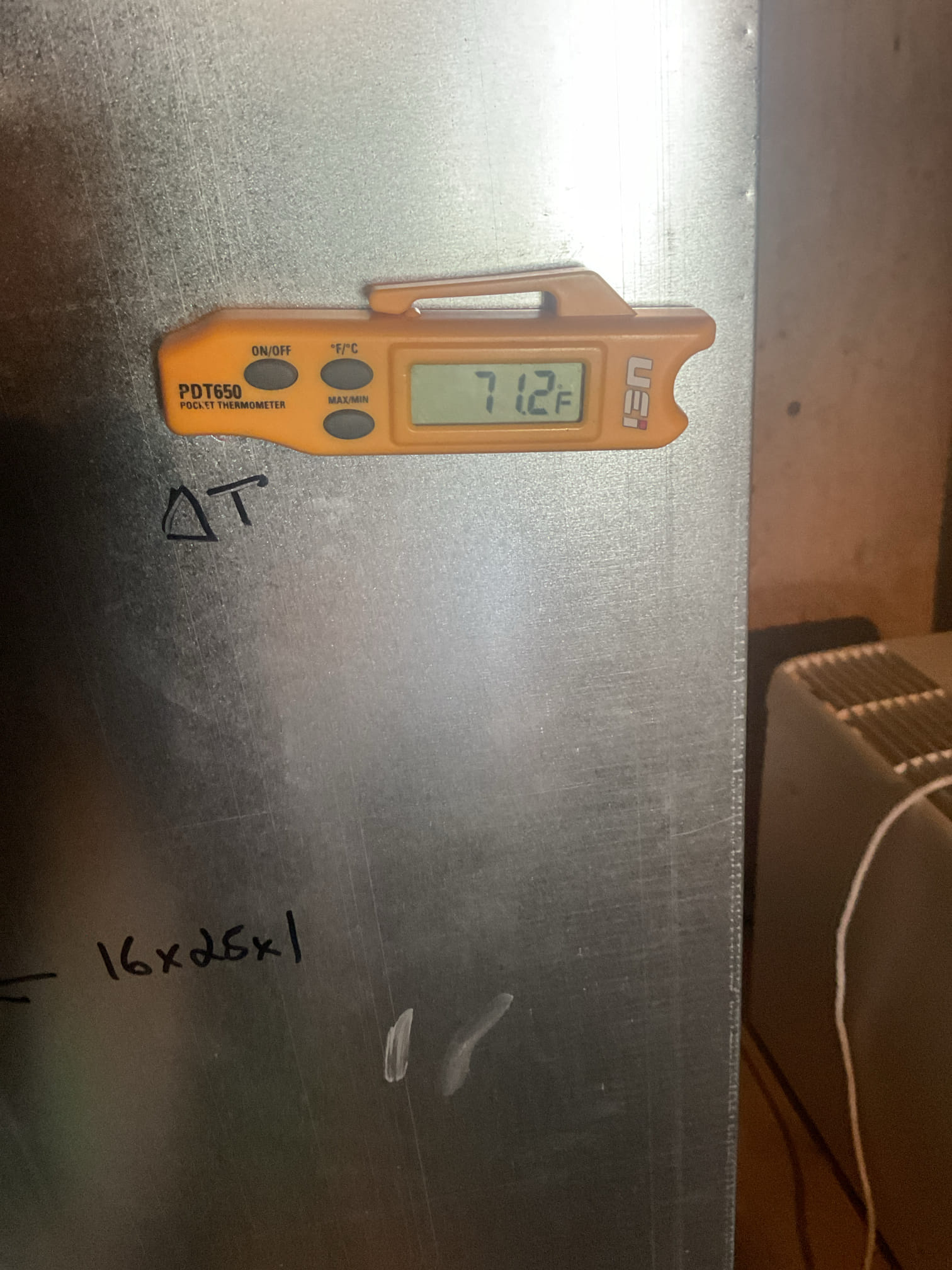 8/24/26 Dan 


I arrived to the customers home to service their 8 yr old Amana a/c system . I checked the wiring connections and the voltages . I checked and replaced the indoor air filter , the filter size is 16x25x1. I Inspected the indoor coil and tested the primary drain pan and cleared and tested the water drains and traps if applicable. I Took indoor temp splits at the return and the supply  and checked the blower motor condition and operation. I looked  at the outdoor unit wiring connections and voltages . I inspected  the outdoor components and checked my unit pressures by using super heat sub cool method.  System in good operating condition at this time. 
