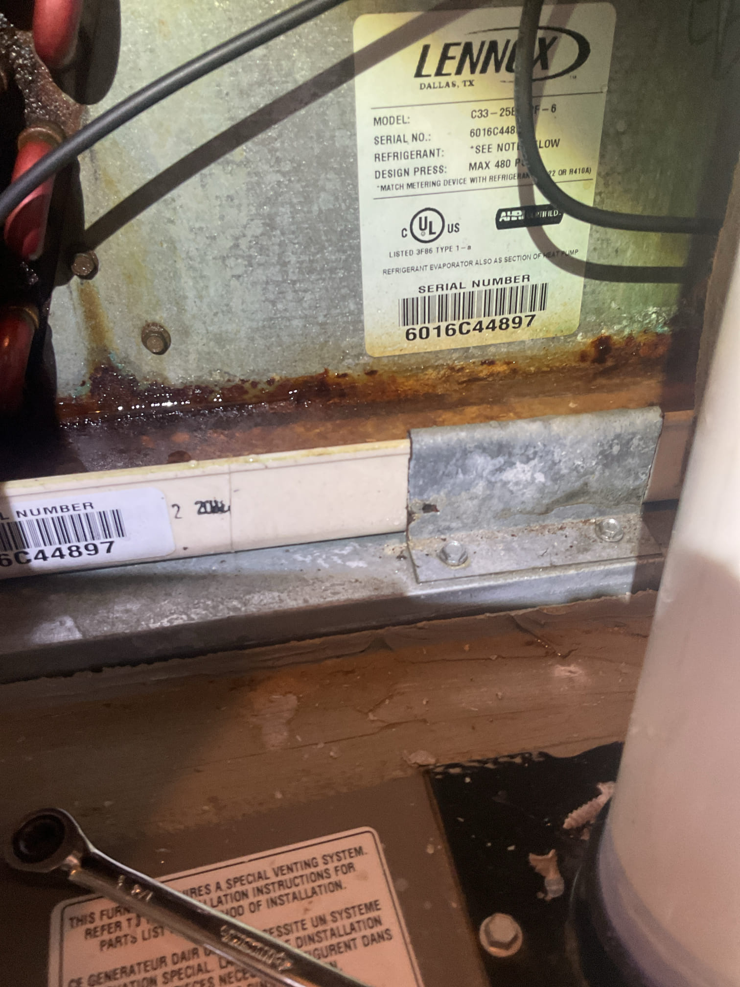 I arrived to the customers home to service their 10+ yr old Lennox a/c system.  . I checked the wiring connections and the voltages . I checked and replaced the indoor air filter , filter size is a 16x25x1. I Inspected the indoor coil and tested the primary drain pan with water and flushed the drain line and cleared. ( I found a leak on the indoor coil I used my uv light , I had put dye in the system back on July 4th 2026.  I Took indoor temp splits at the return and the supply  and checked the blower motor condition and operation. I have a 3° split ,  I looked at the outdoor unit wiring connections and voltages . I inspected  the outdoor components and checked my unit pressures by using super heat sub cool method. System is low on charge again .  She is scheduled for an estimate for a new a/c at 4:00 today . Did leave estimates for a coil replacement, but I highly recommend replacing the system at this time due to its age and could cause more breakdowns along the way. 
