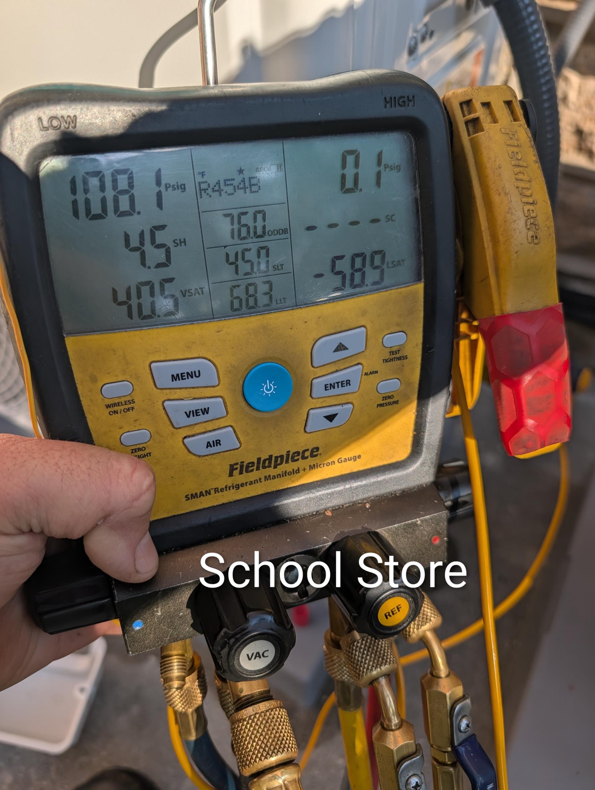 Completed QA for 18,000 BTU 1:1 Minisplit install. Snack Bar. 

Inspected all aspects of install: mechanical, wiring, piping, configuration of power monitor. 
Power monitor under-voltage: 190; over-voltage 226; 
Checked performance of system and refrigerant diagnostic: 107 psi 2.5°SH Good; temperature split 22° (69-47)

Install passes QA inspection. 