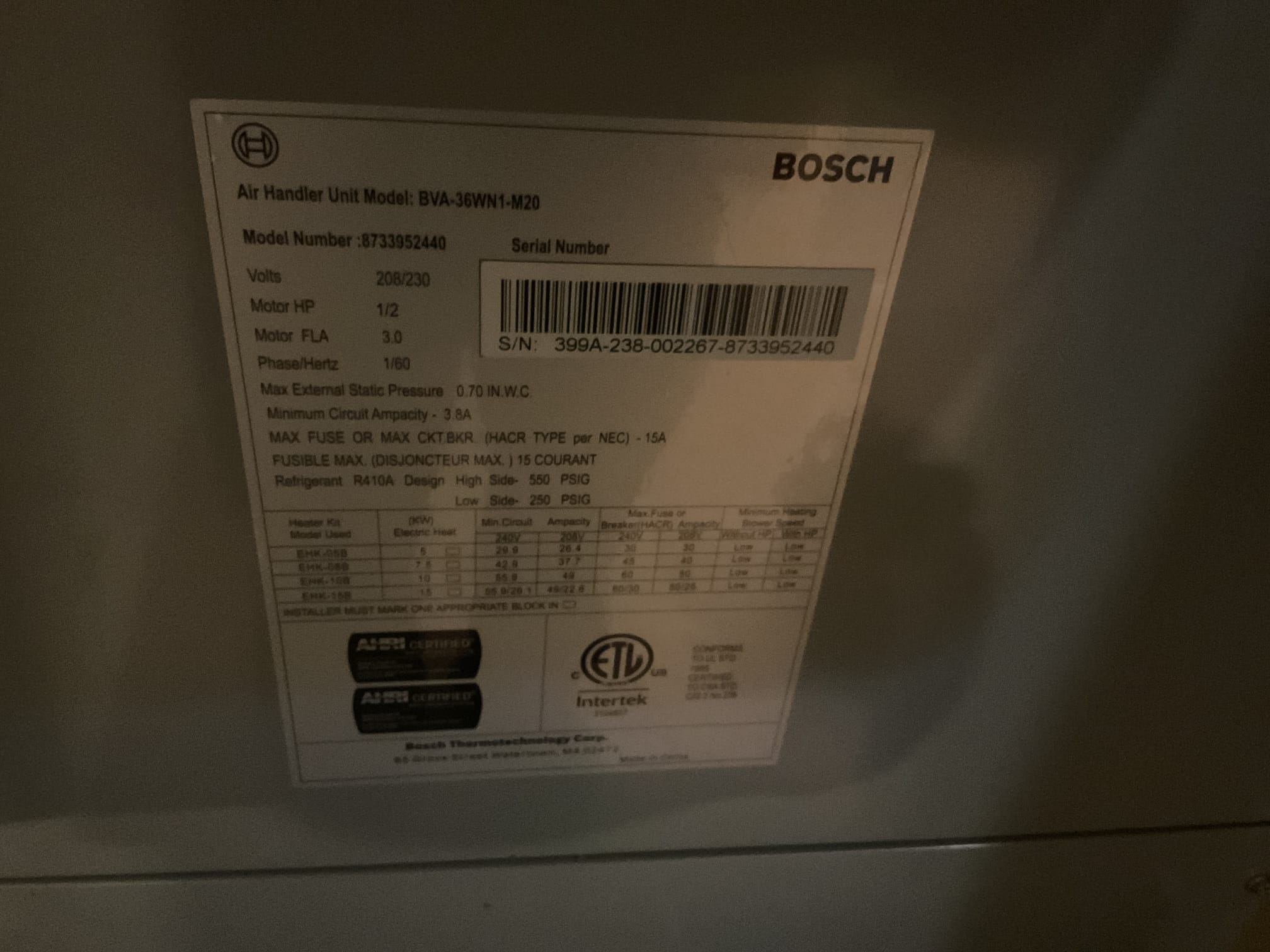 8/27/26. Performed precision a/c tune up on 2022 and 2025 Bosch heat pump systems. Replaced aprilaire 413 air filter ( provided by homeowner). Replaced 18x20x1 air filter. Checked all electrical connections and components. Brushed out ez traps. Checked temperature splits. Found no surge protection on 2022 air handler, provided options to add surge protection. Checked all refrigerant pressures and temperatures at digital control boards at outdoor units. Booth heat pumps are working properly at time of service. 