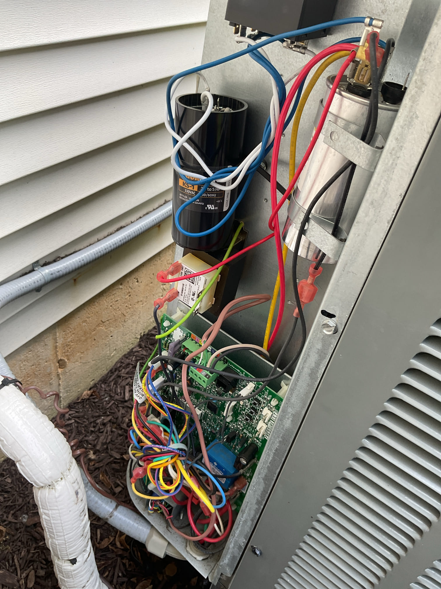 Luis 8-31-26
Customer called for no cooling. Customer stated they noticed AC not cooling Sunday afternoon. Found system in the off position two zone system, both thermostat set to off with fan on. Turn both thermostats to cooling and check system operation. Indoor unit is blowing air and showing stage two cooling but outside unit it’s not coming on. System is two stage communicated Amana ac unit. Reset power to outdoor unit and unit came on, test system operation ok no issues found. I isolated outdoor transformer and wired R AND C from indoor heater. Most likely customer had power outage for second or two and computer did not had enough time to restore. System is working properly. Provided estimate to add standalone dehumidifier for the basement 
