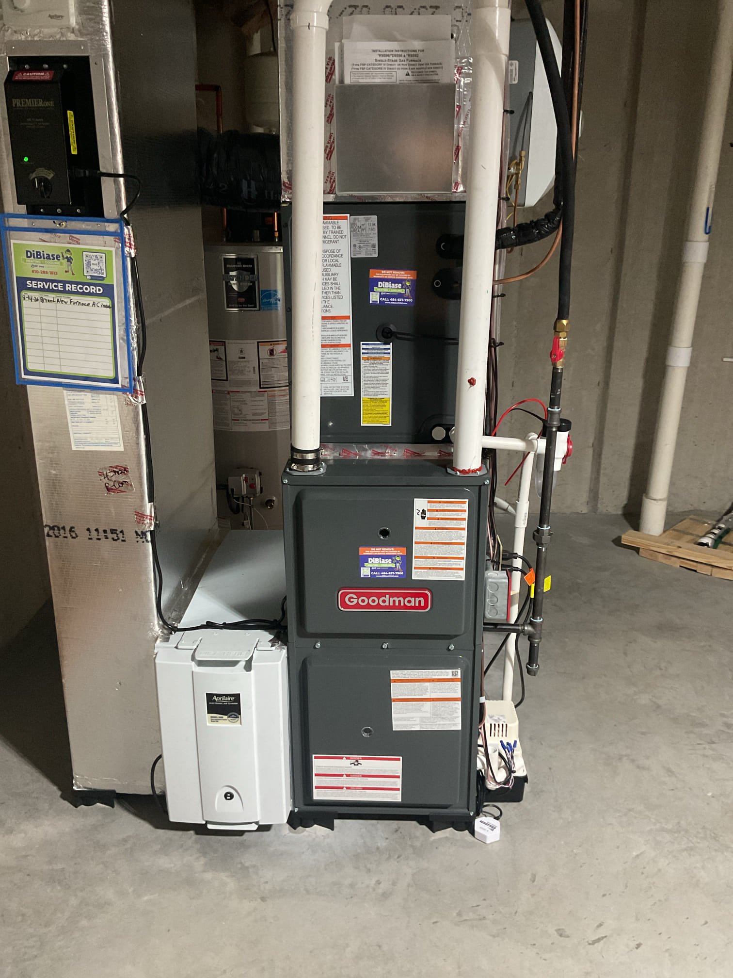 9/1/26 Dan 

I arrived to the customers home to perform a Q.A. Inspection on there new 1 stage gas furnace and a/c system.  I started with checking the air filter , the filter size is a 501 . I checked the overall neatness and performance of the newly installed system. I checked over all system accessories. I checked all my electrical connections and voltages. I inspected and tested the  burners , flame sensor and the igniter. I water tested all tubing and hoses. I inspected the exhaust and fresh air pipe for restrictions and bellies. I inspected the inducer and the blower motor operation. I checked and tested for temp splits and gas pressures. I looked at the overall install of the outdoor a/c. I checked the system level and the level of the disconnect. Made sure all penetrations were sealed. Checked the electrical connections and checked for caps. Everything is in good working order

I did replace the outdoor breaker at the electrical panel . It’s rated max for 15 amps double pole an