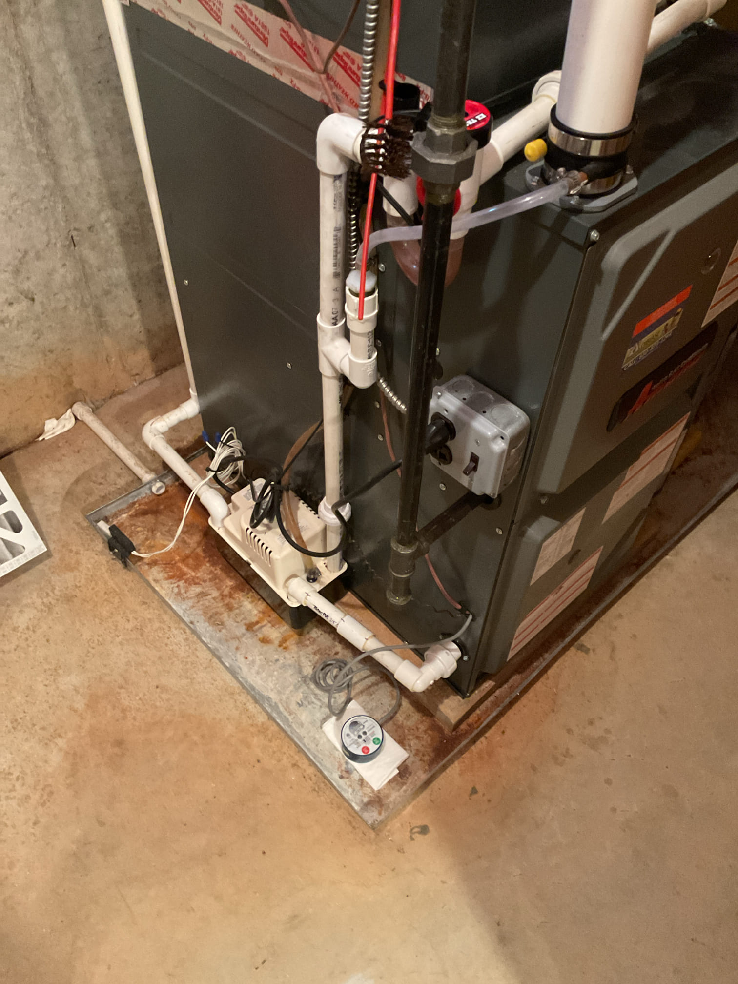 9/2/26 Dan 

I arrived to the customers home to service their 5 yr old 95% amana  gas furnace system. 
I started with checking the air filter and replaced , the filter size is 16x25x4 supplied by the customer . I checked all my electrical connections and voltages. I inspected the heat exchanger and tested the  burners , flame sensor and the igniter. I water tested all tubing and hoses and inspected the collector box . I inspected the exhaust and fresh air pipe for restrictions and bellies. I inspected the inducer and the blower motor operation. I checked and tested for combustion and took temp rise splits at the return and the supply. Everything is running fine at this time of service.  I collected for $189.00 service contract renewal paid by cc.
