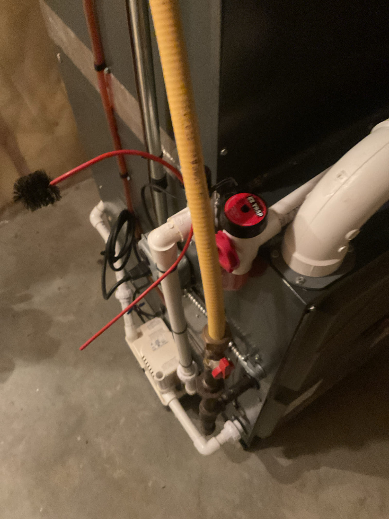 I arrived to the customers home to service their 6 yr old 95% amana gas furnace system. 
I started with checking the air filter and replaced , the filter size is 16x25x1. I also serviced the customers humidifier. I checked all my electrical connections and voltages. I inspected the heat exchanger and tested the  burners , flame sensor and the igniter. I water tested all tubing and hoses and inspected the collector box . I inspected the exhaust and fresh air pipe for restrictions and bellies. I inspected the inducer and the blower motor operation. I checked and tested for combustion and took temp rise splits at the return and the supply. Everything is running fine at this time of service. I collected for $67.15 for the humidifier service, paid by cc.