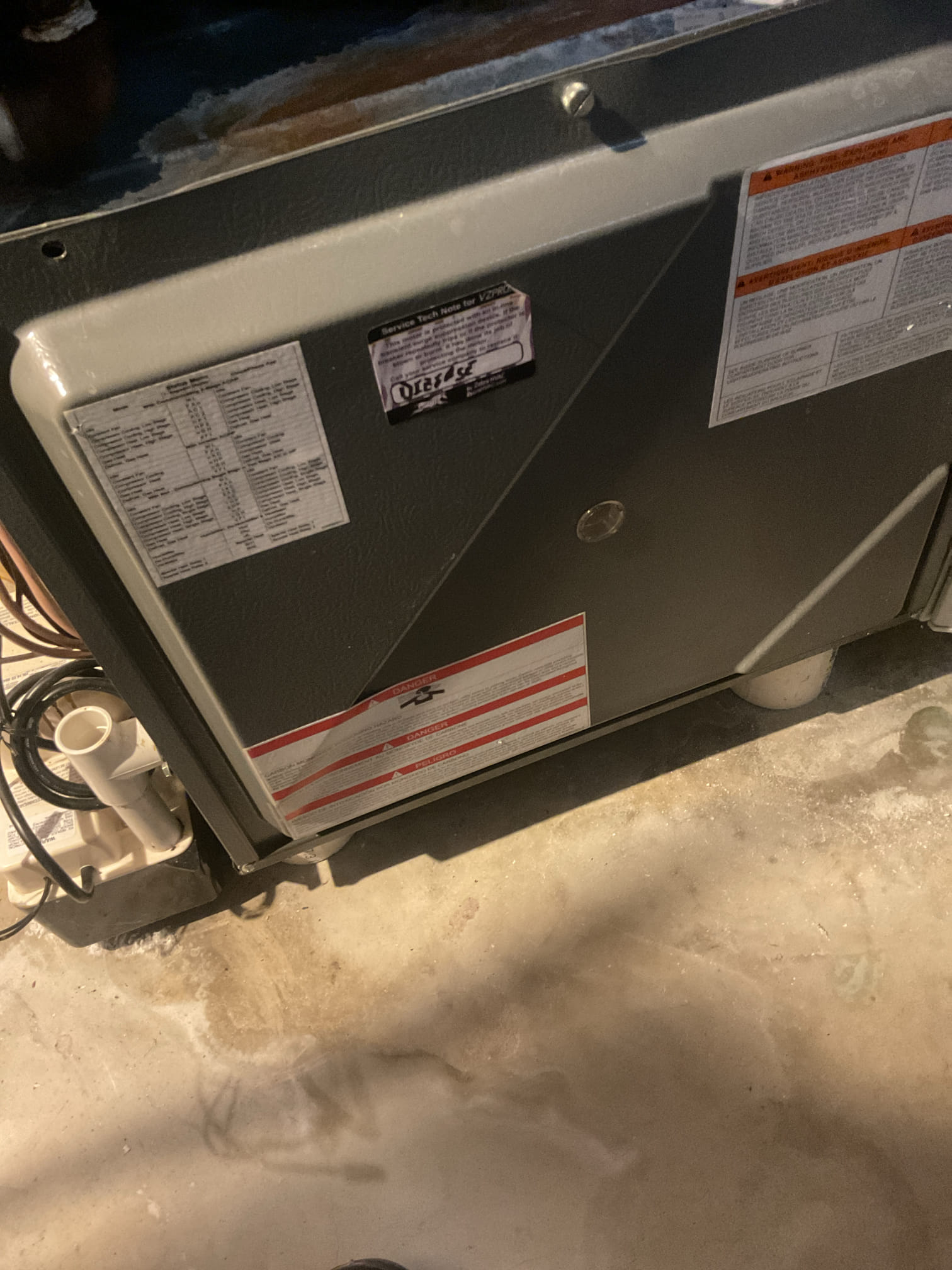 I arrived to the customers home to service their 6 yr old 95% amana gas furnace system. 
I started with checking the air filter and replaced , the filter size is 413 ( supplied) . I checked all my electrical connections and voltages. I inspected the heat exchanger and tested the  burners , flame sensor and the igniter. I water tested all tubing and hoses and inspected the collector box . I inspected the exhaust and fresh air pipe for restrictions and bellies. I inspected the inducer and the blower motor operation. I checked and tested for combustion and took temp rise splits at the return and the supply. Everything is running fine at this time of service. 